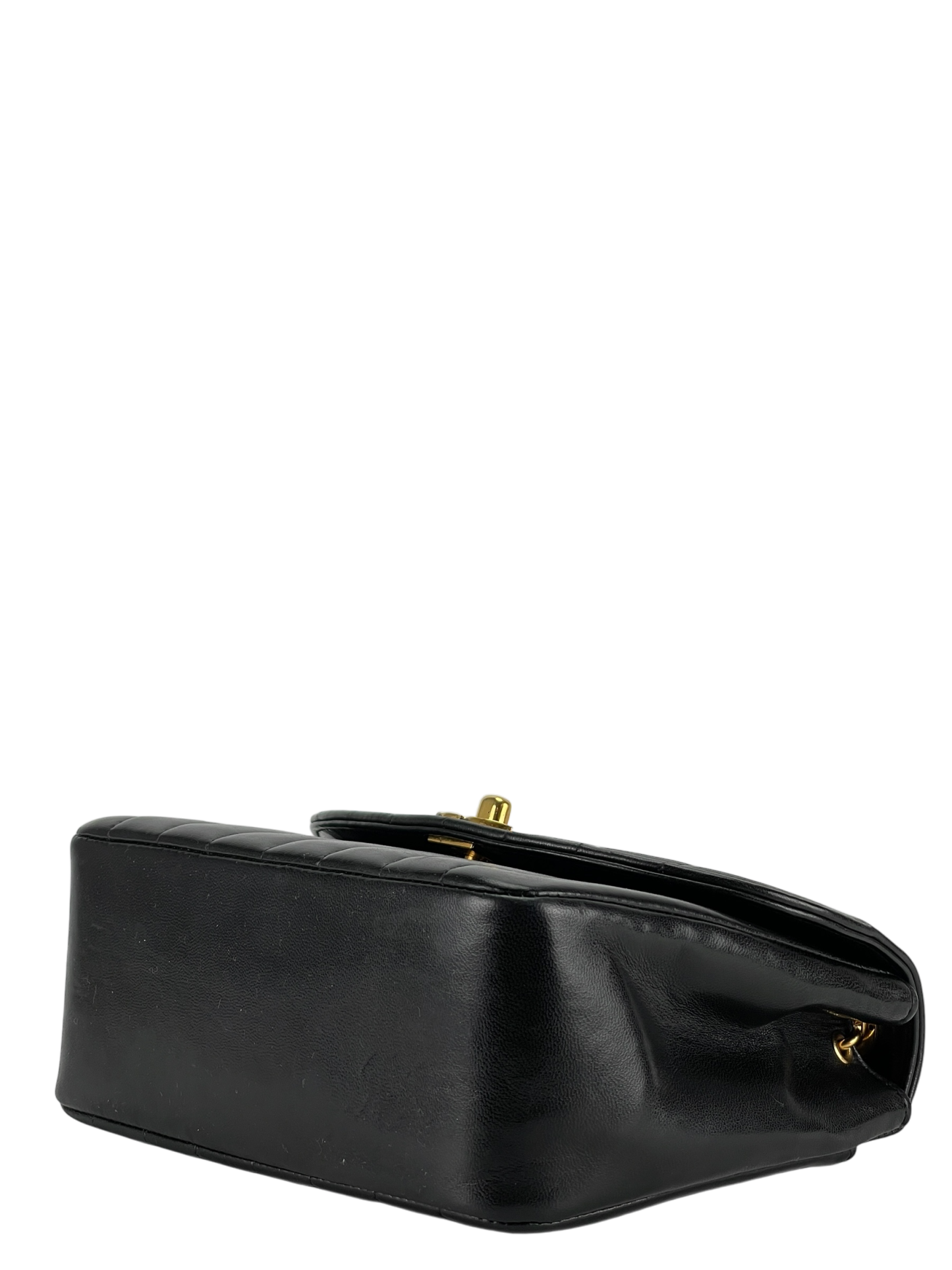CHANEL - Black Lambskin Mademoiselle Chain Shoulder Bag