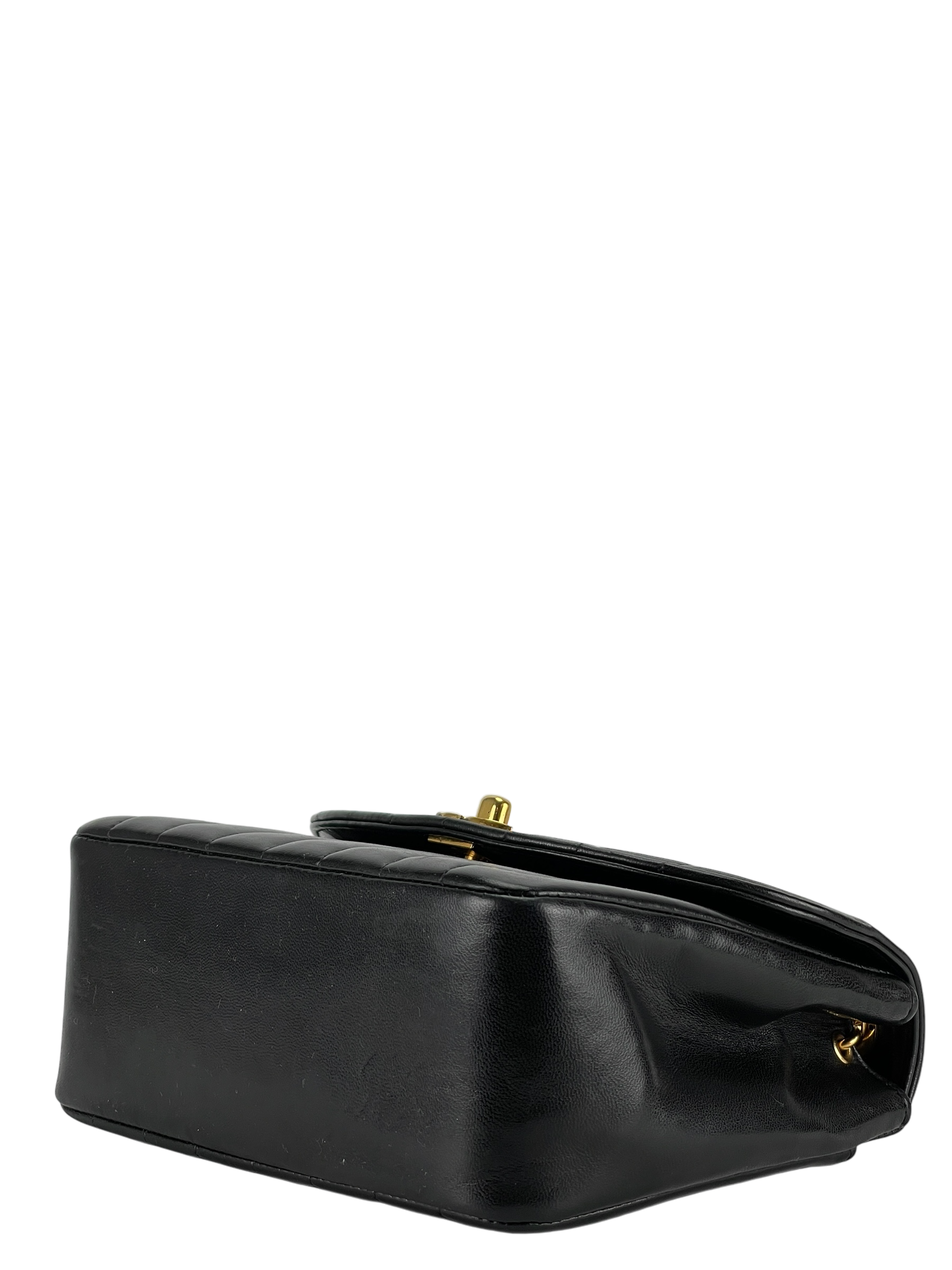 CHANEL - Black Lambskin Mademoiselle Chain Shoulder Bag