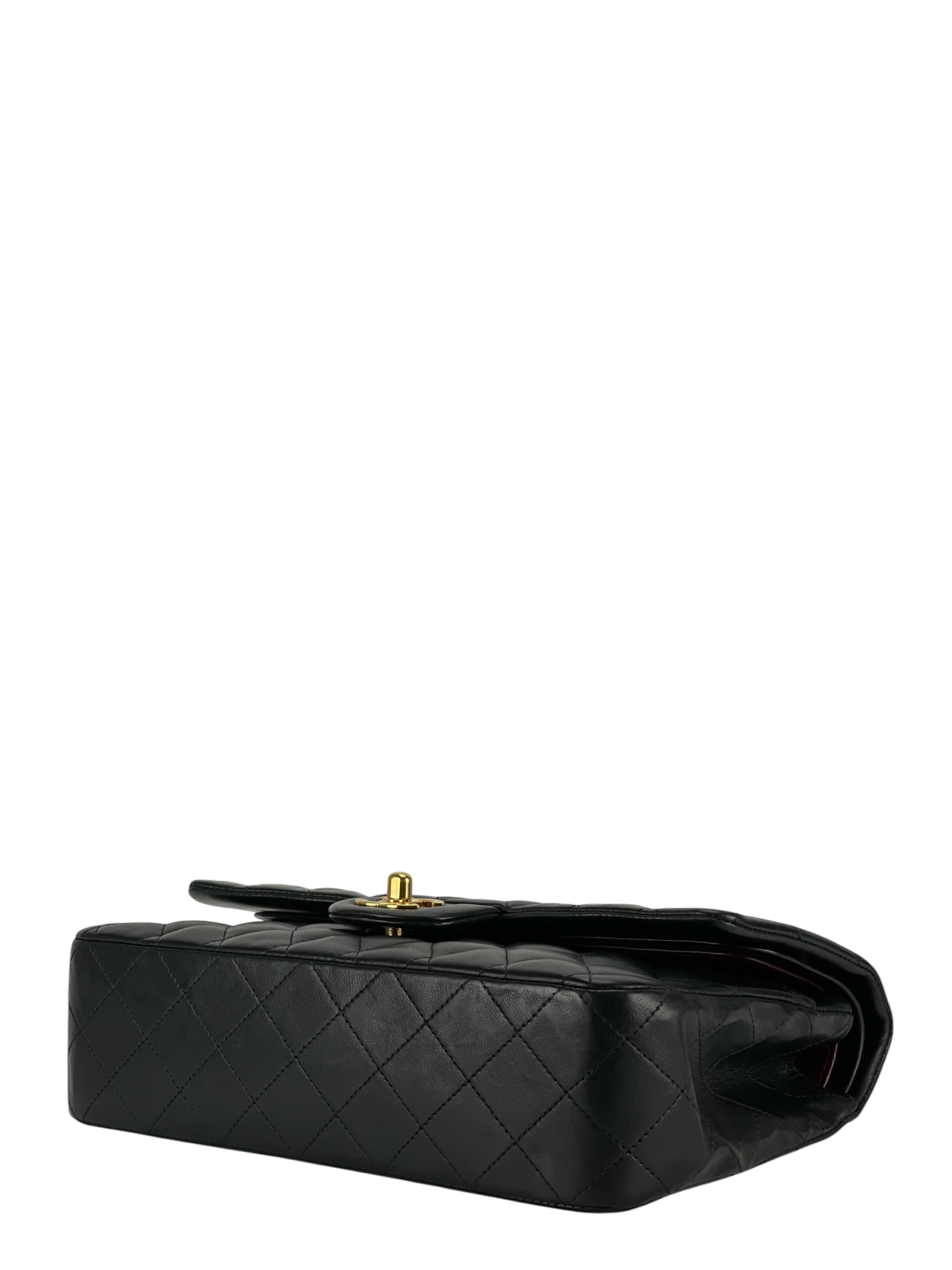 CHANEL - Medium Classic Double Flap Bag Black Lambskin Gold Hardware (CF25)