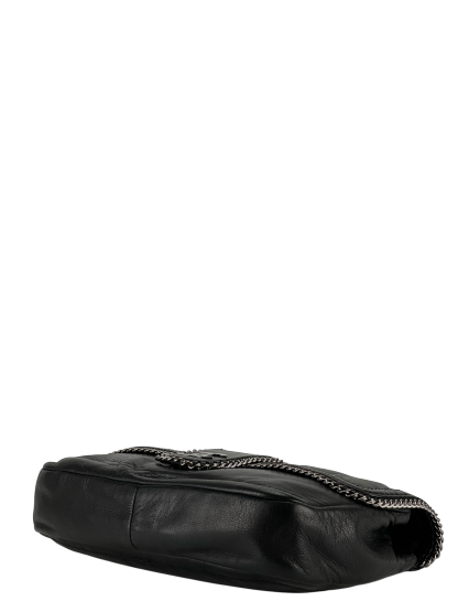CHANEL - Black Lambskin Medium Single Flap Bag Silver Hardware