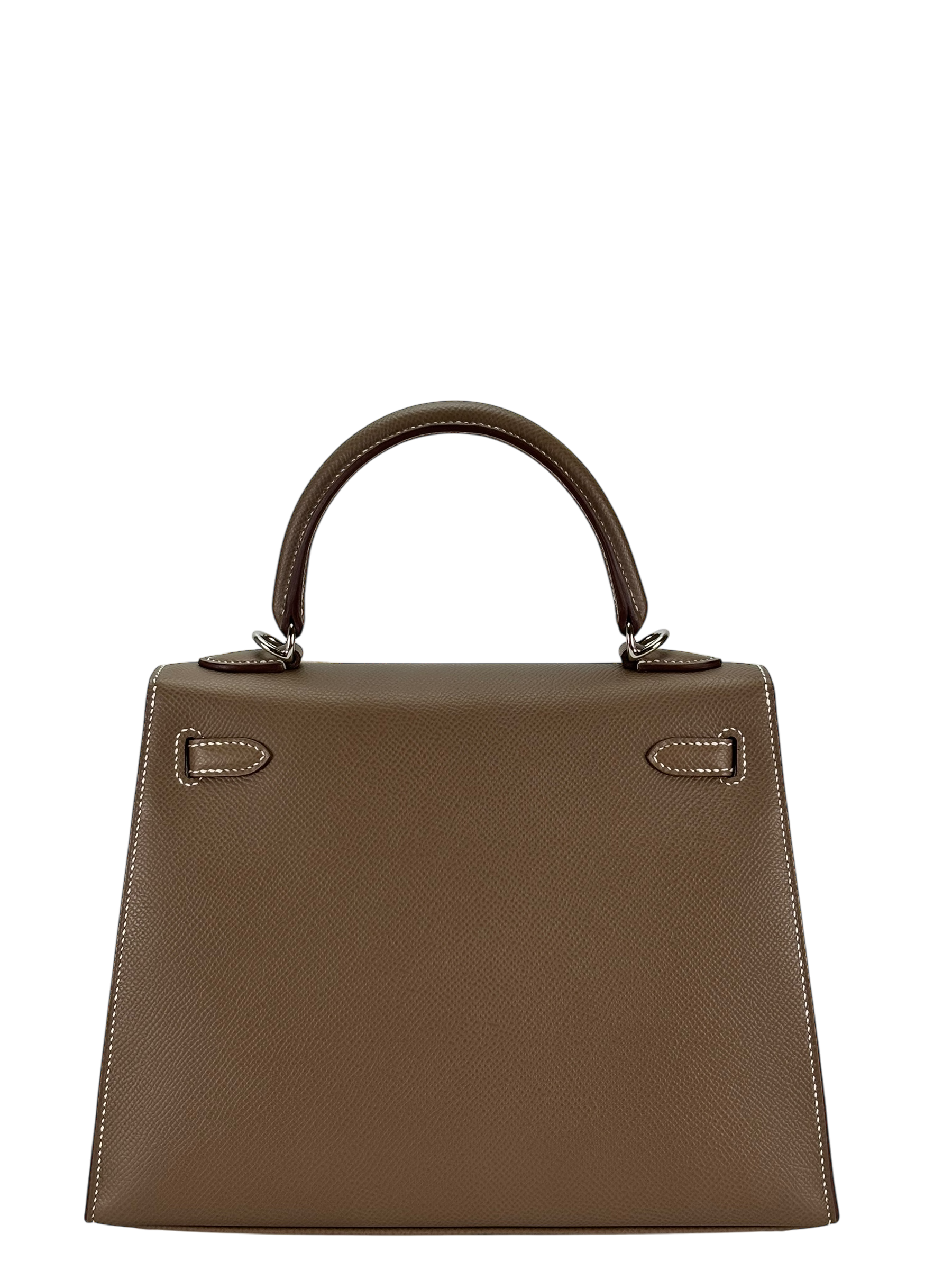 HERMES - Kelly 25 Etoupe Epsom Palladium Hardware
