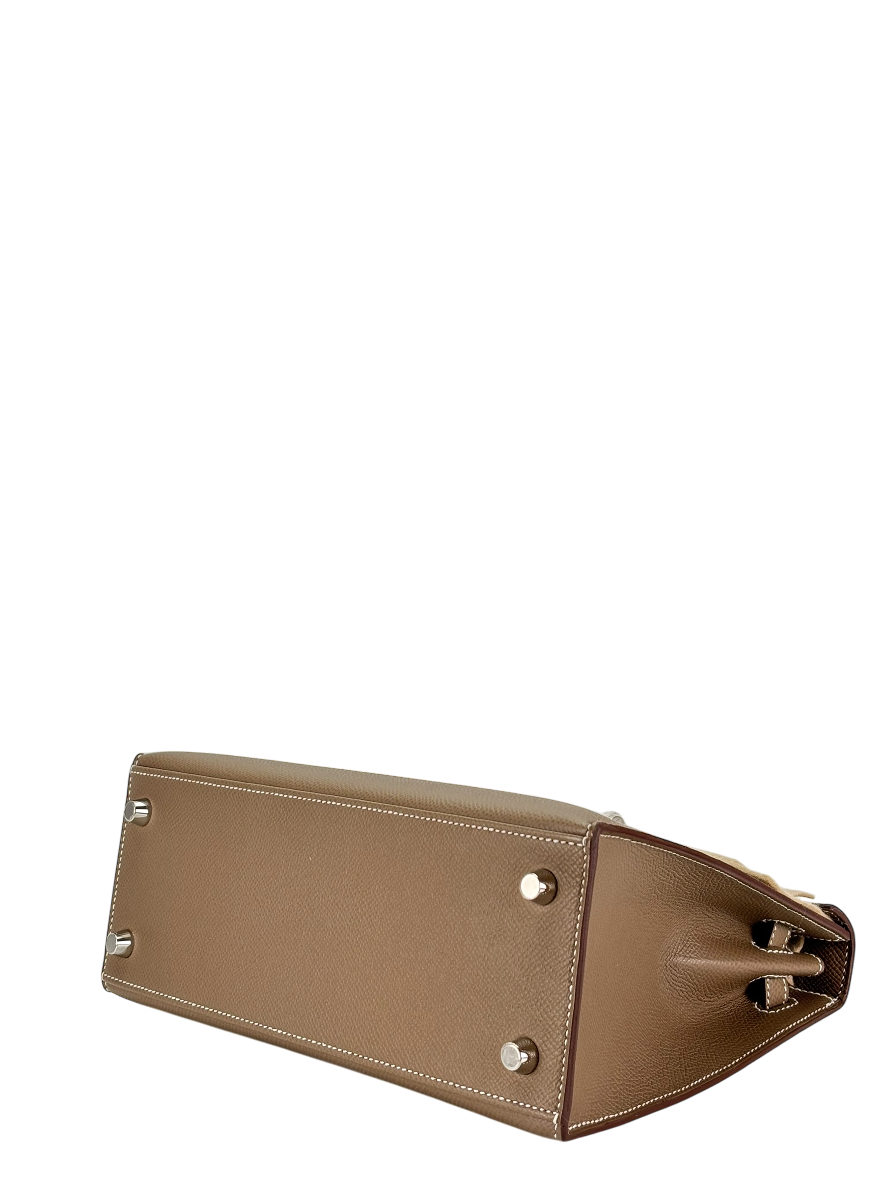 HERMES - Kelly 25 Etoupe Epsom Palladium Hardware