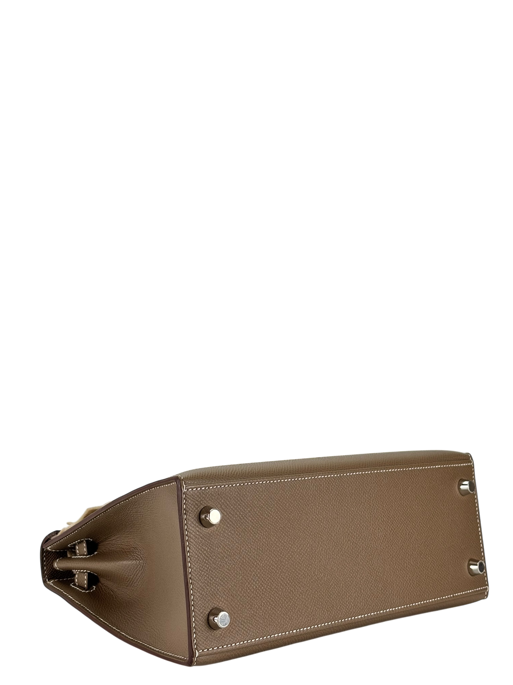 HERMES - Kelly 25 Etoupe Epsom Palladium Hardware