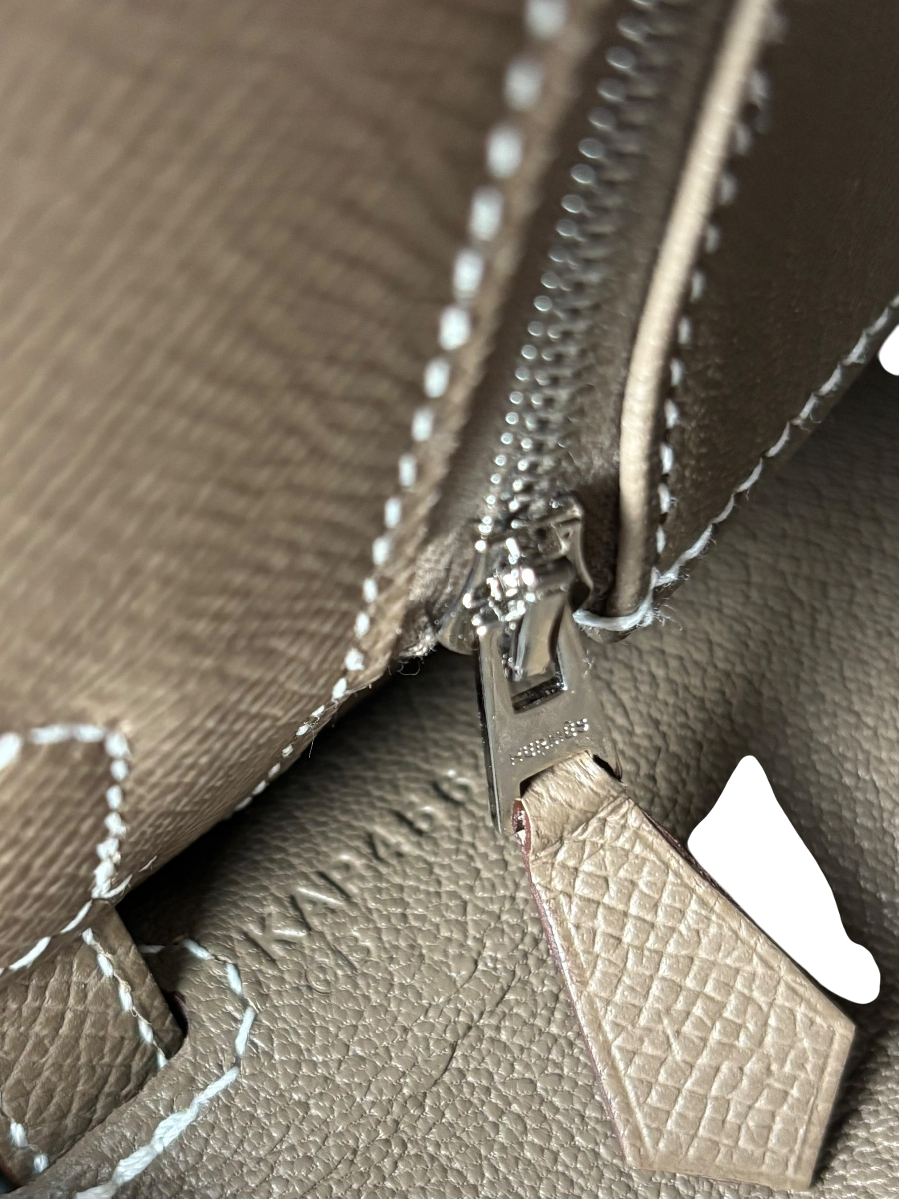HERMES - Kelly 25 Etoupe Epsom Palladium Hardware