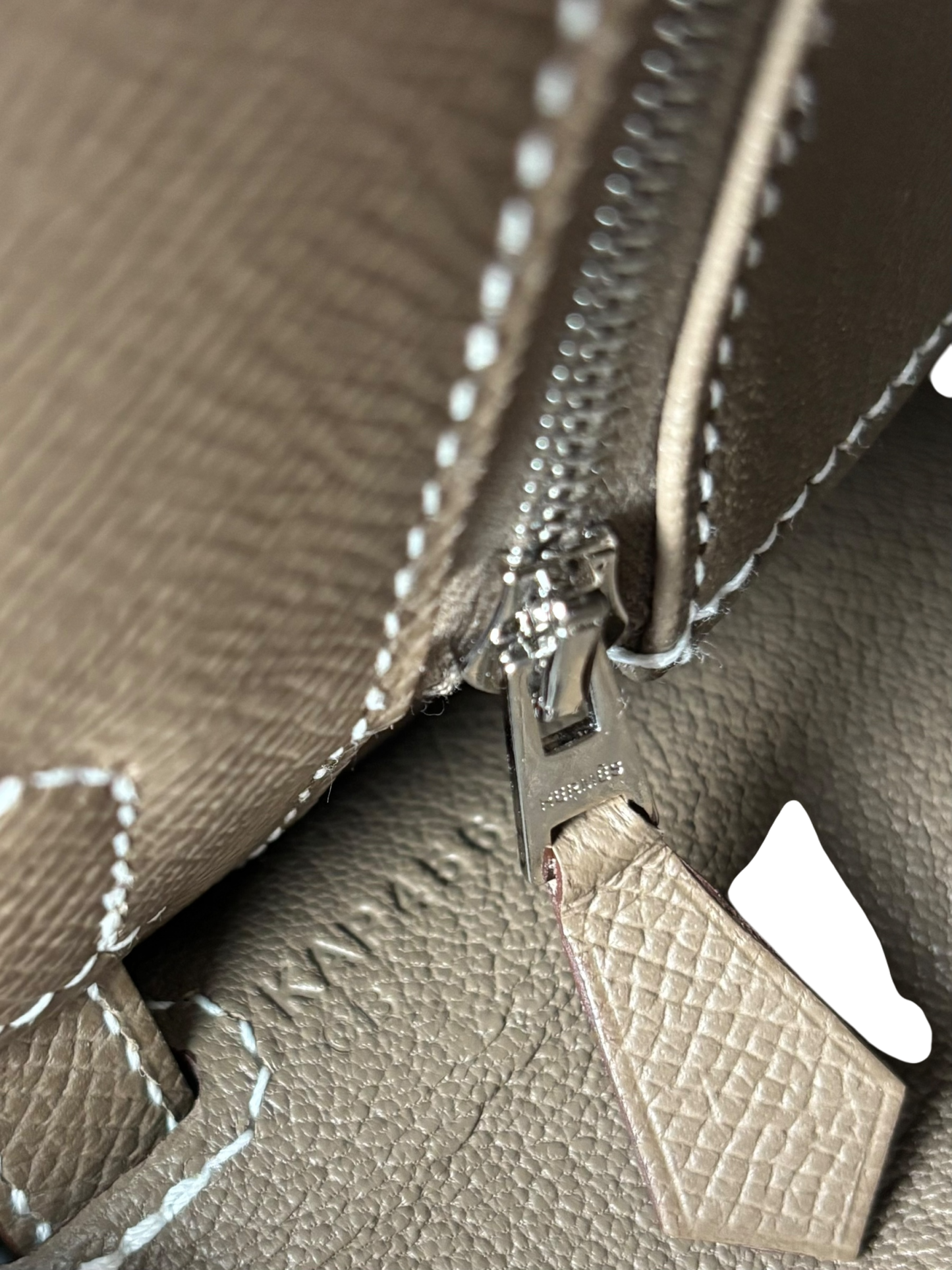 HERMES - Kelly 25 Etoupe Epsom Palladium Hardware