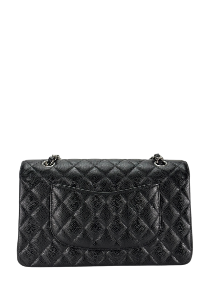 CHANEL - Medium Classic Double Flap Bag Black Caviar Sliver Hardware (CF25)