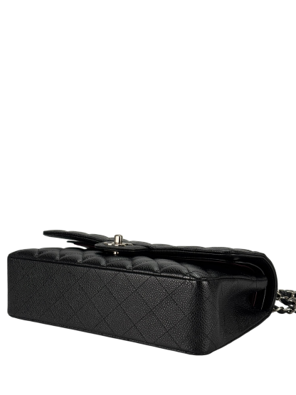 CHANEL - Medium Classic Double Flap Bag Black Caviar Sliver Hardware (CF25)