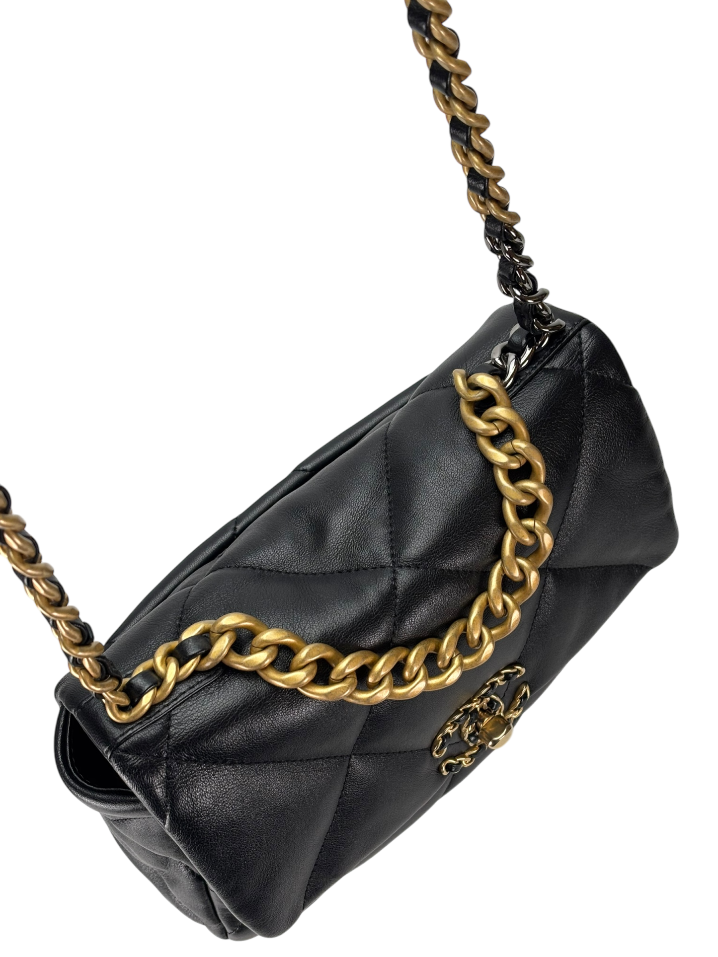 CHANEL - Black Lambskin 19 Small Flap Bag