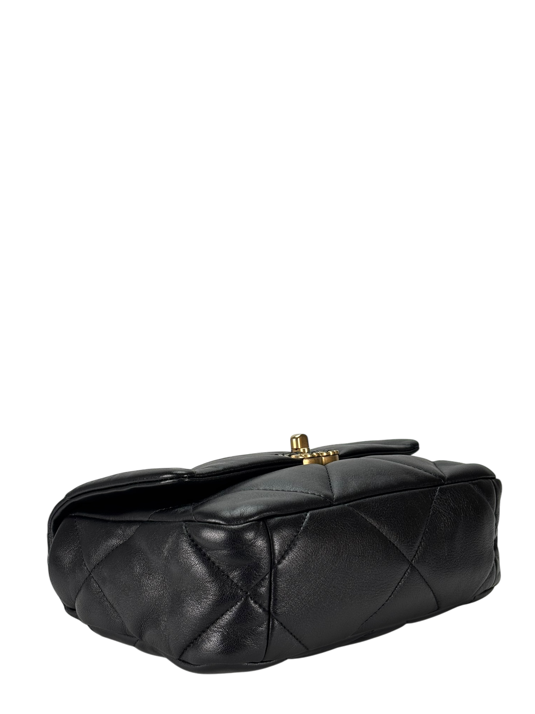 CHANEL - Black Lambskin 19 Small Flap Bag