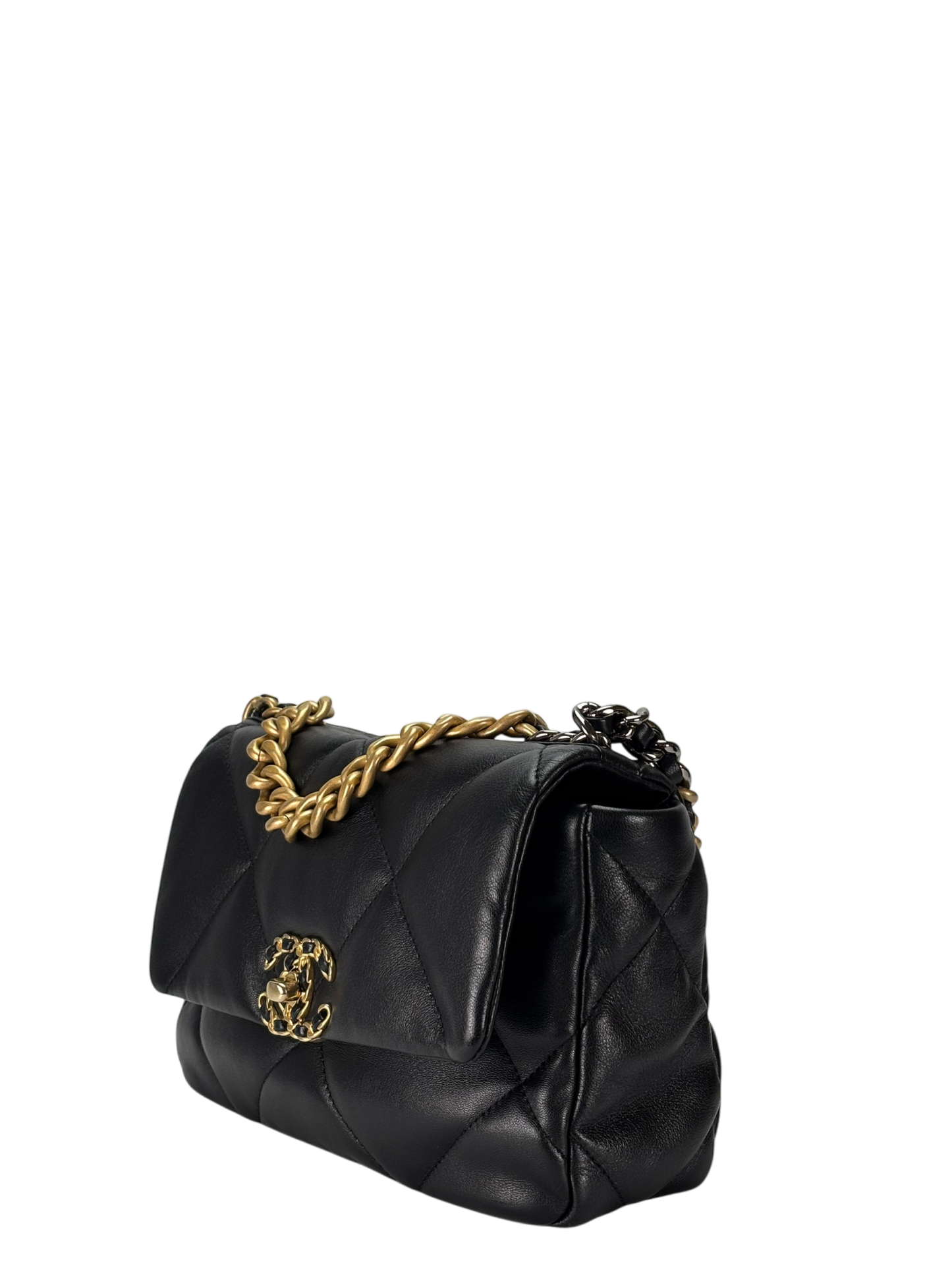 CHANEL - Black Lambskin 19 Small Flap Bag