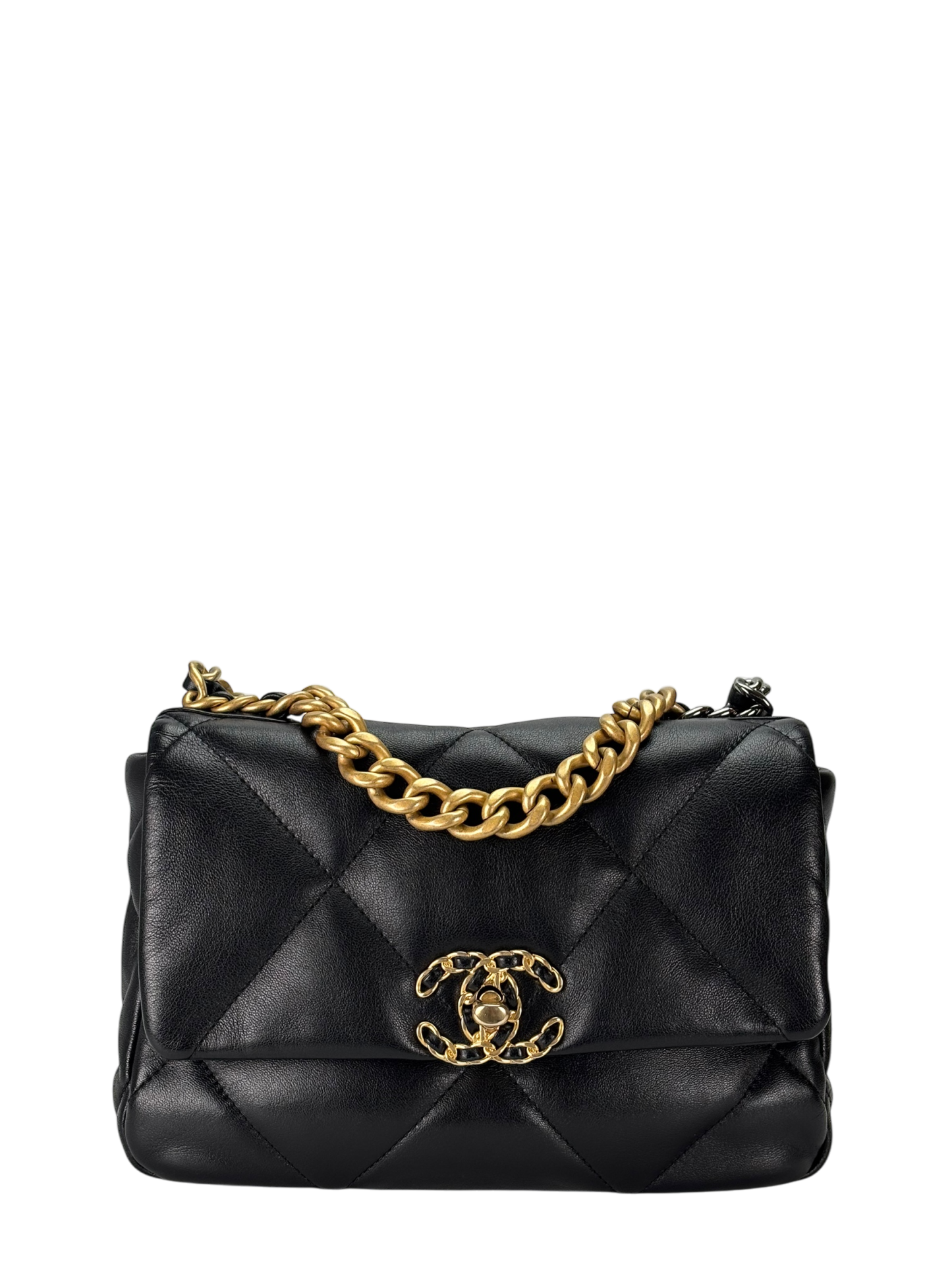 CHANEL - Black Lambskin 19 Small Flap Bag