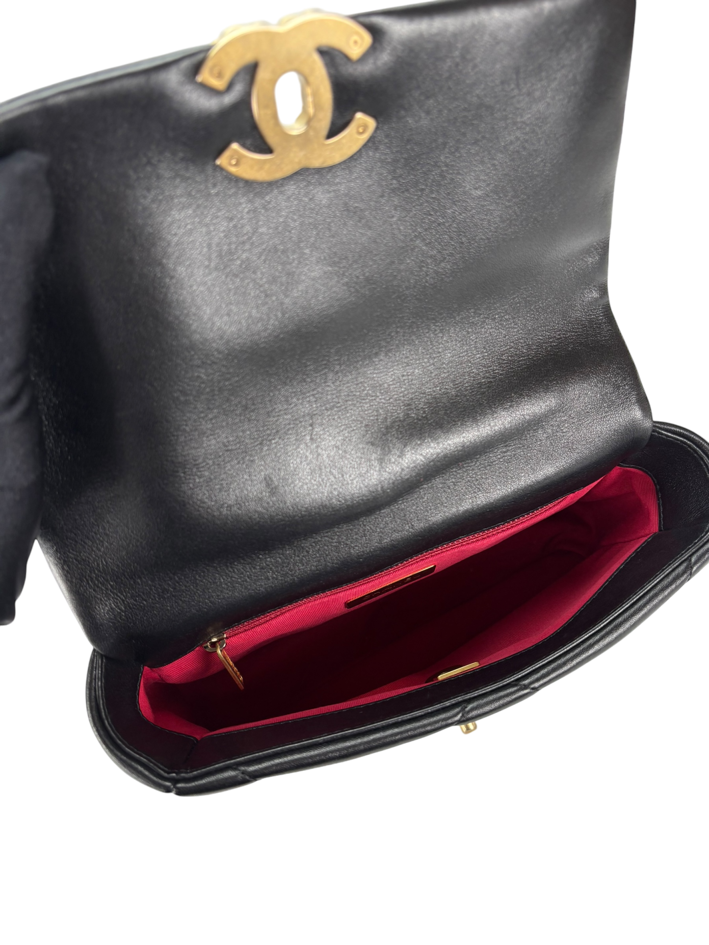 CHANEL - Black Lambskin 19 Small Flap Bag