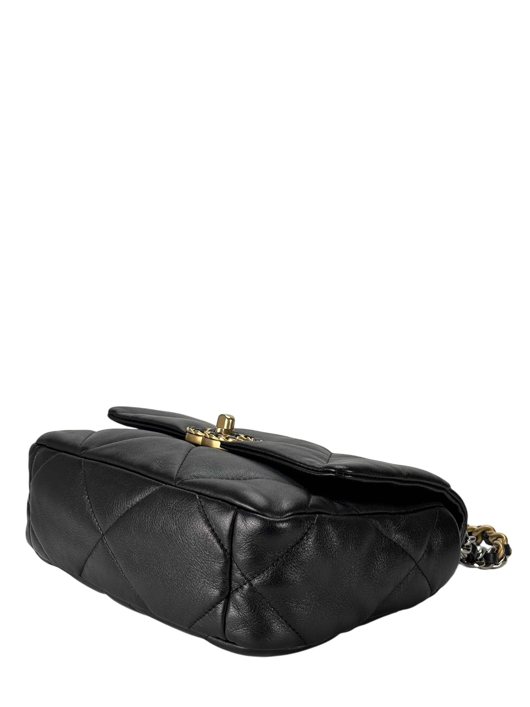 CHANEL - Black Lambskin 19 Small Flap Bag