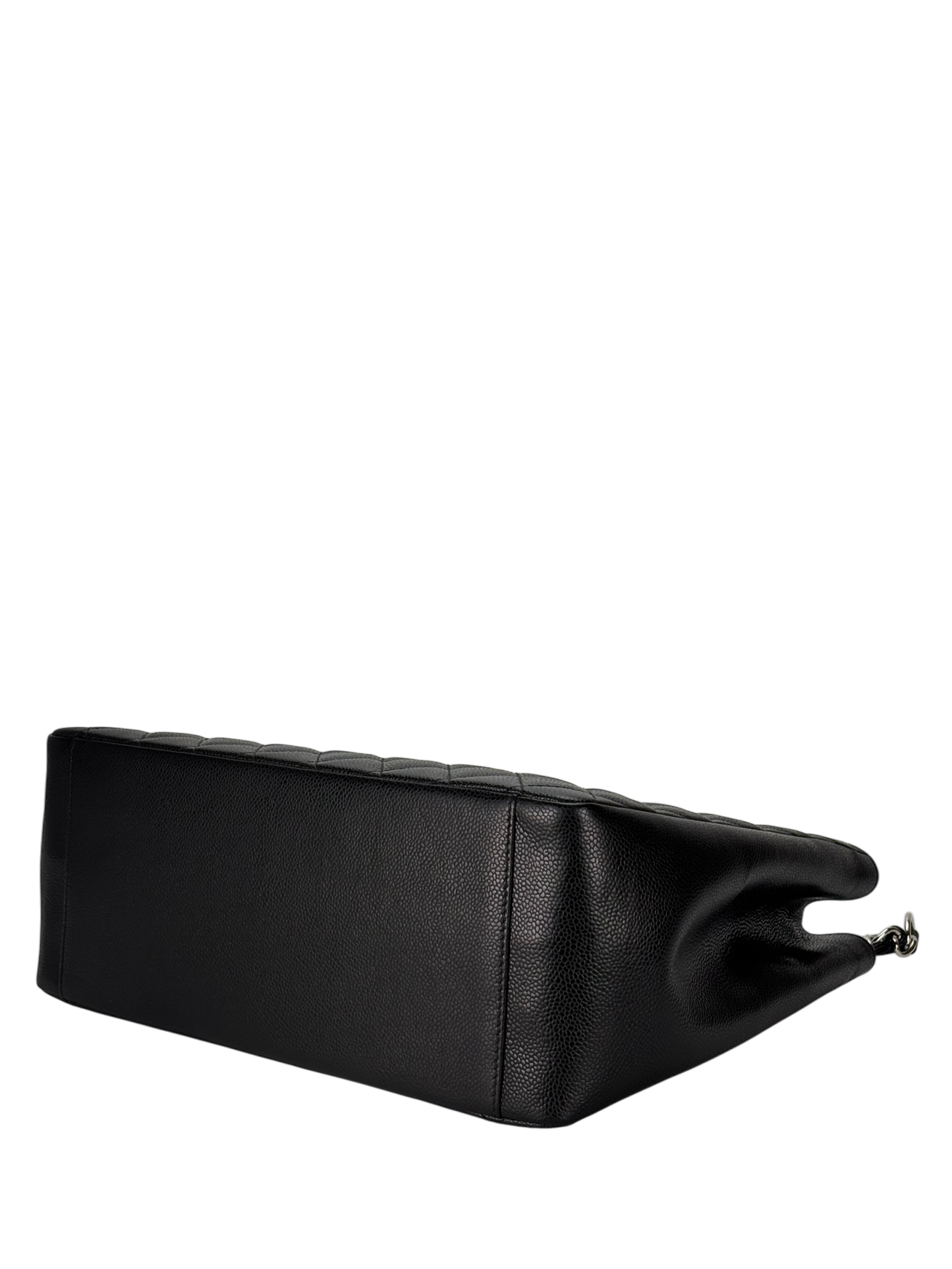 CHANEL - Black Caviar Quilted Grand Shopping Tote GST Sliver Hardware