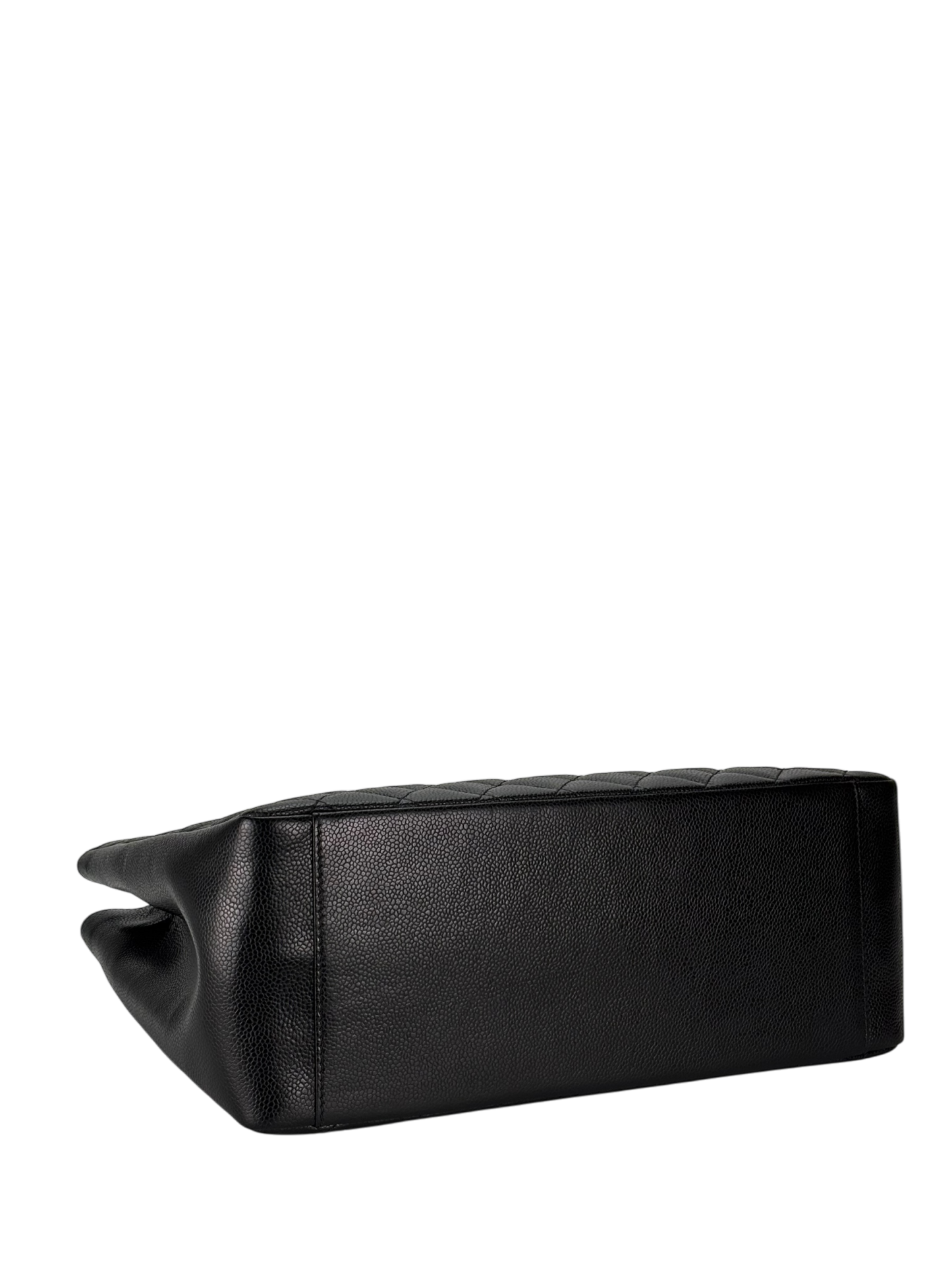 CHANEL - Black Caviar Quilted Grand Shopping Tote GST Sliver Hardware