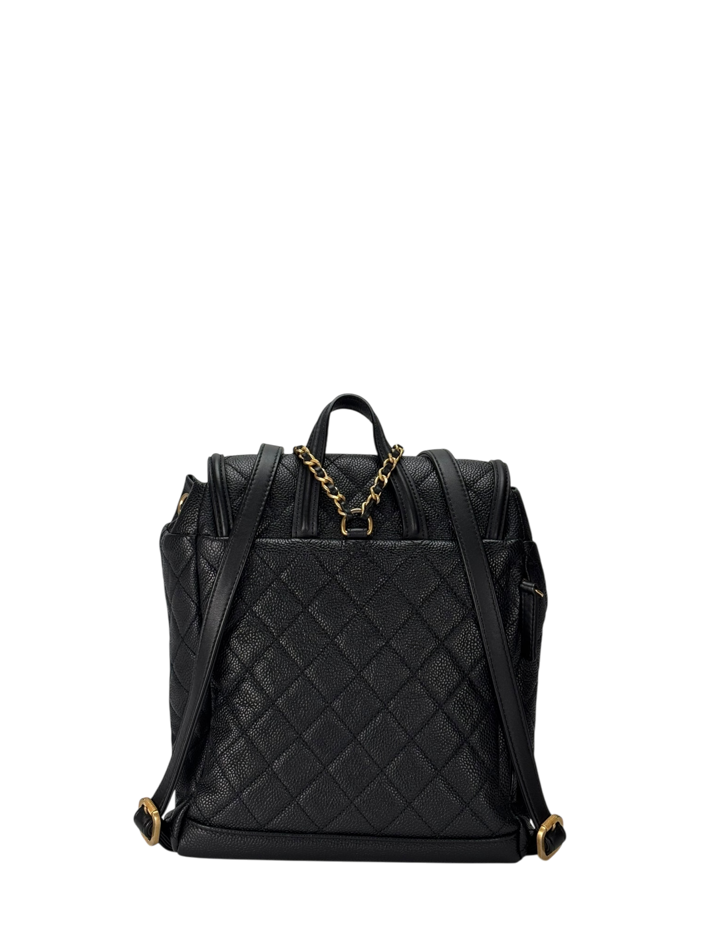 CHANEL - CC Filigree Backpack Black Caviar Skin
