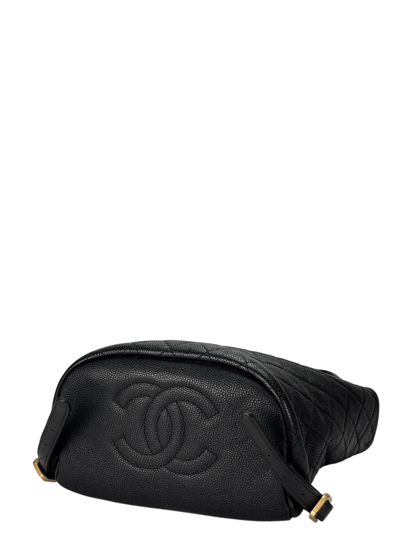 CHANEL - CC Filigree Backpack Black Caviar Skin