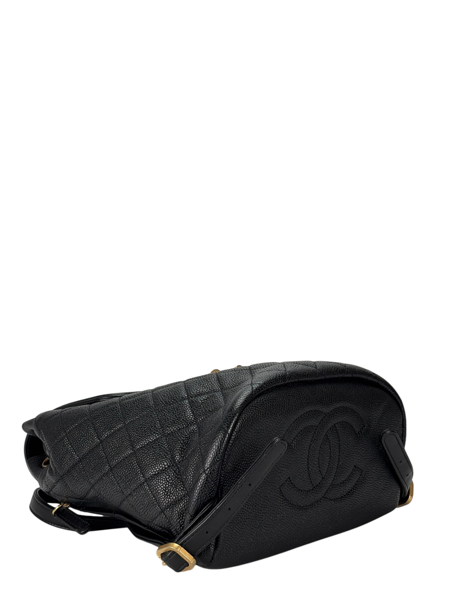 CHANEL - CC Filigree Backpack Black Caviar Skin