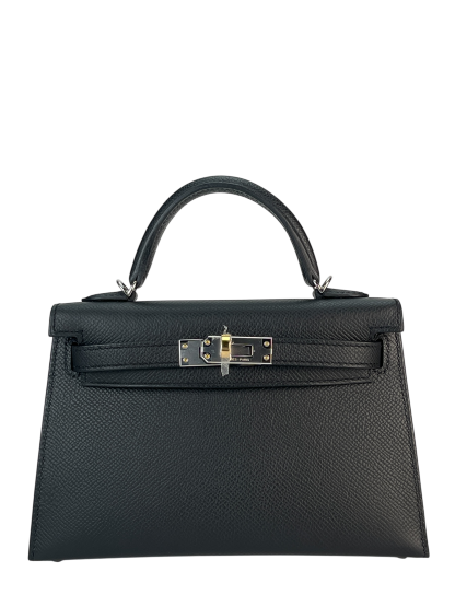 HERMES - Mini Kelly 2 Noir Epsom Gold Palladium Hardware