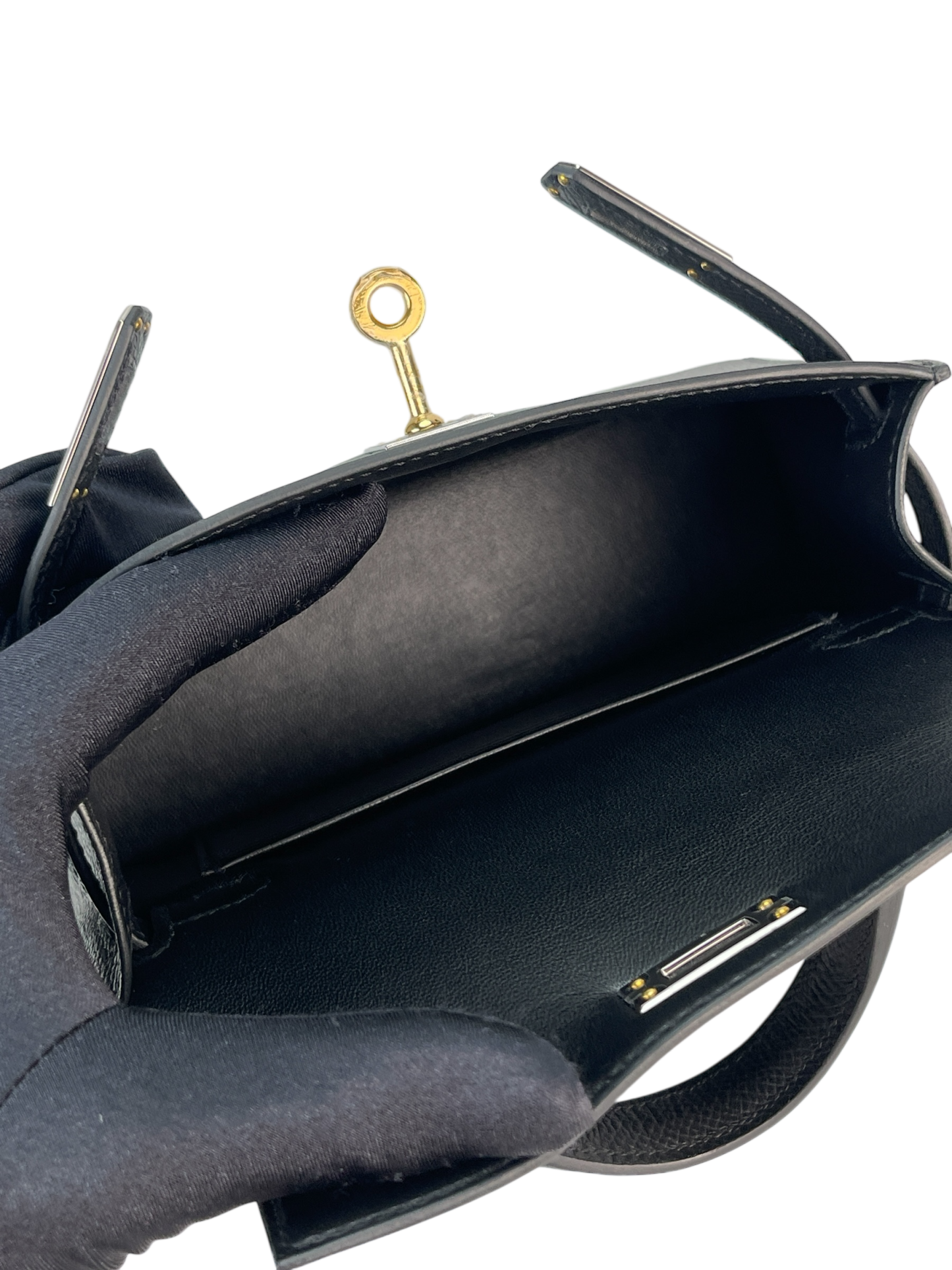 HERMES - Mini Kelly 2 Noir Epsom Gold Palladium Hardware