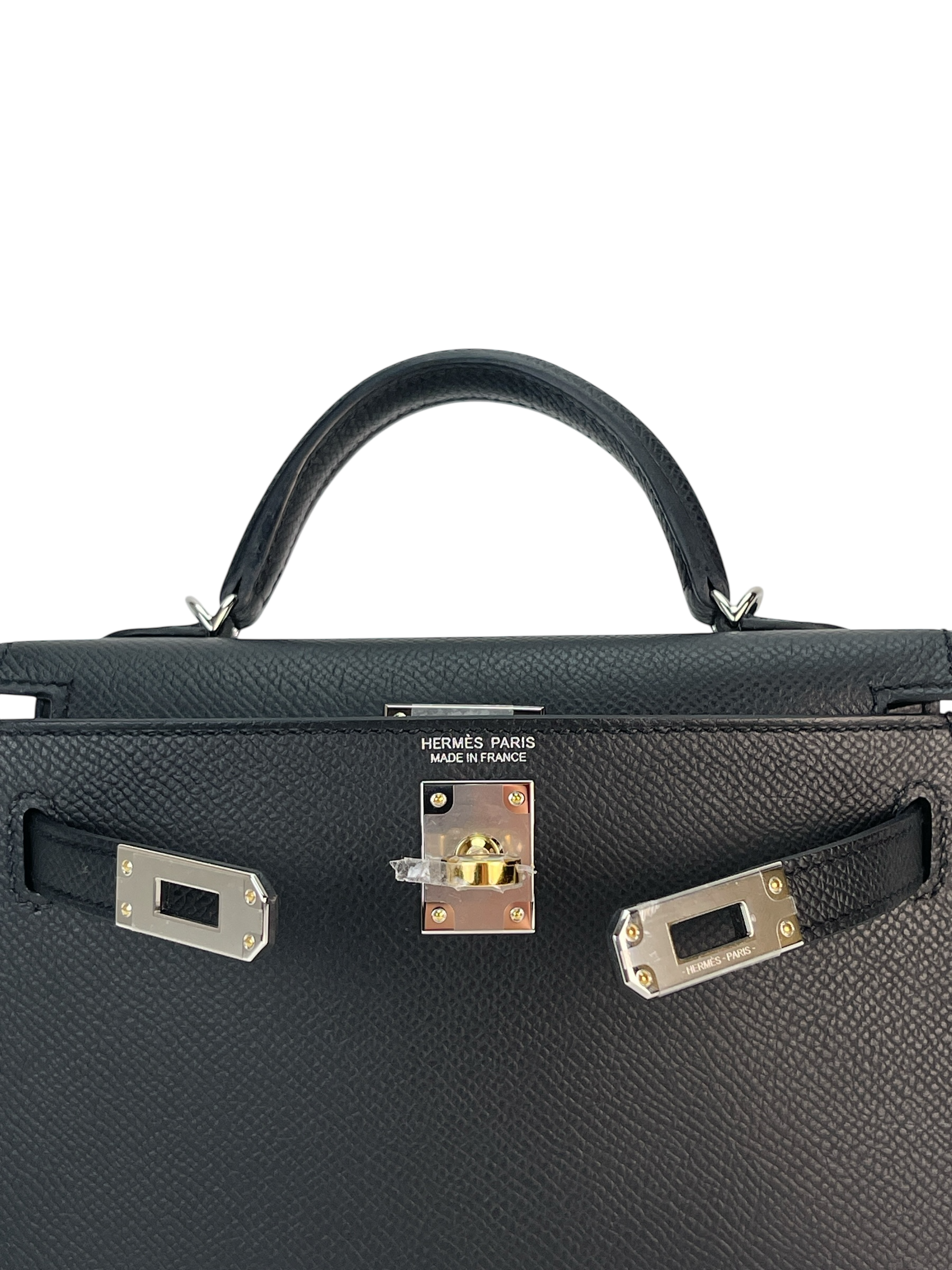 HERMES - Mini Kelly 2 Noir Epsom Gold Palladium Hardware