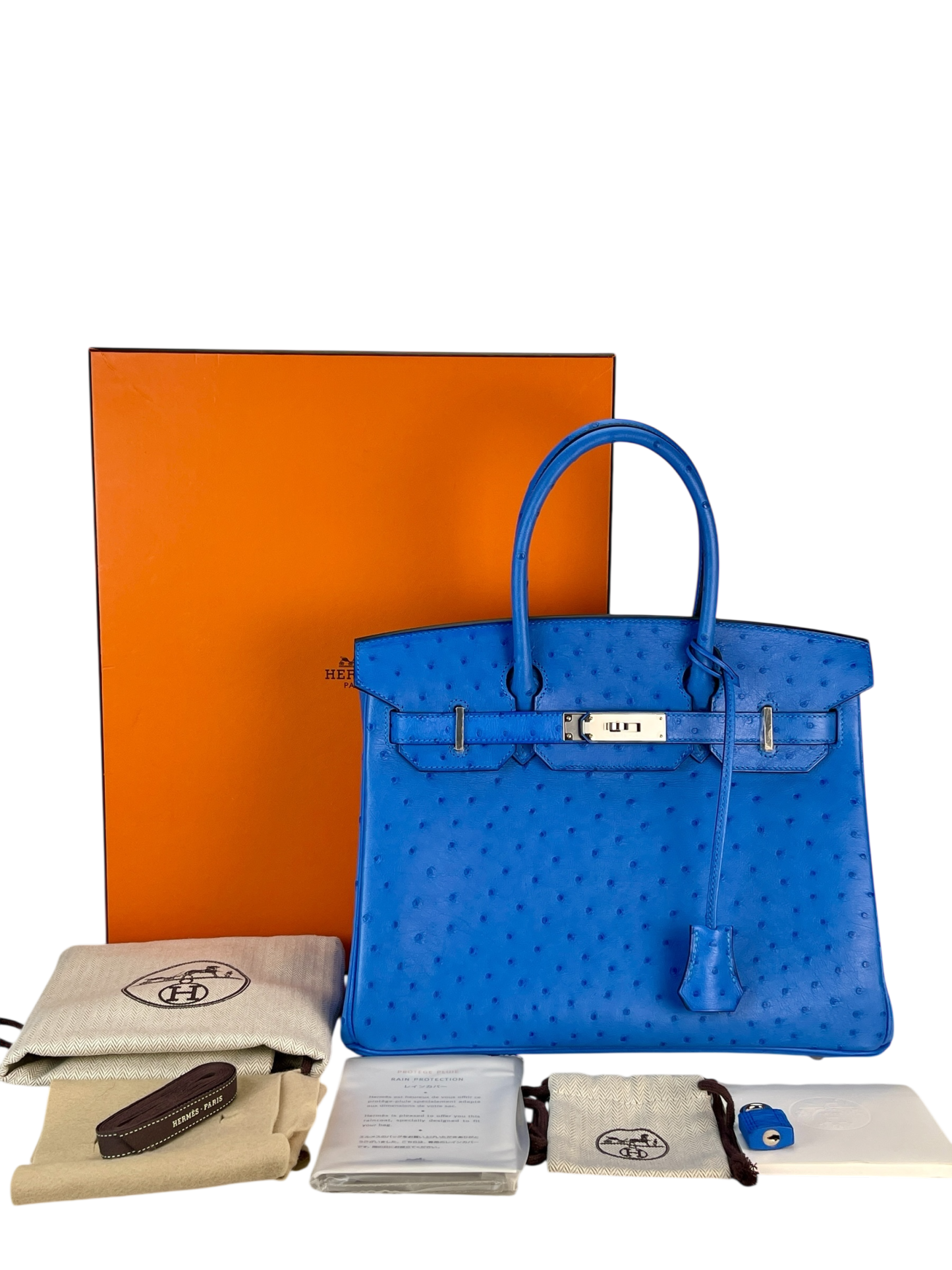 HERMES - Birkin 30 7Q My konos Ostrich leather Palladium Hardware