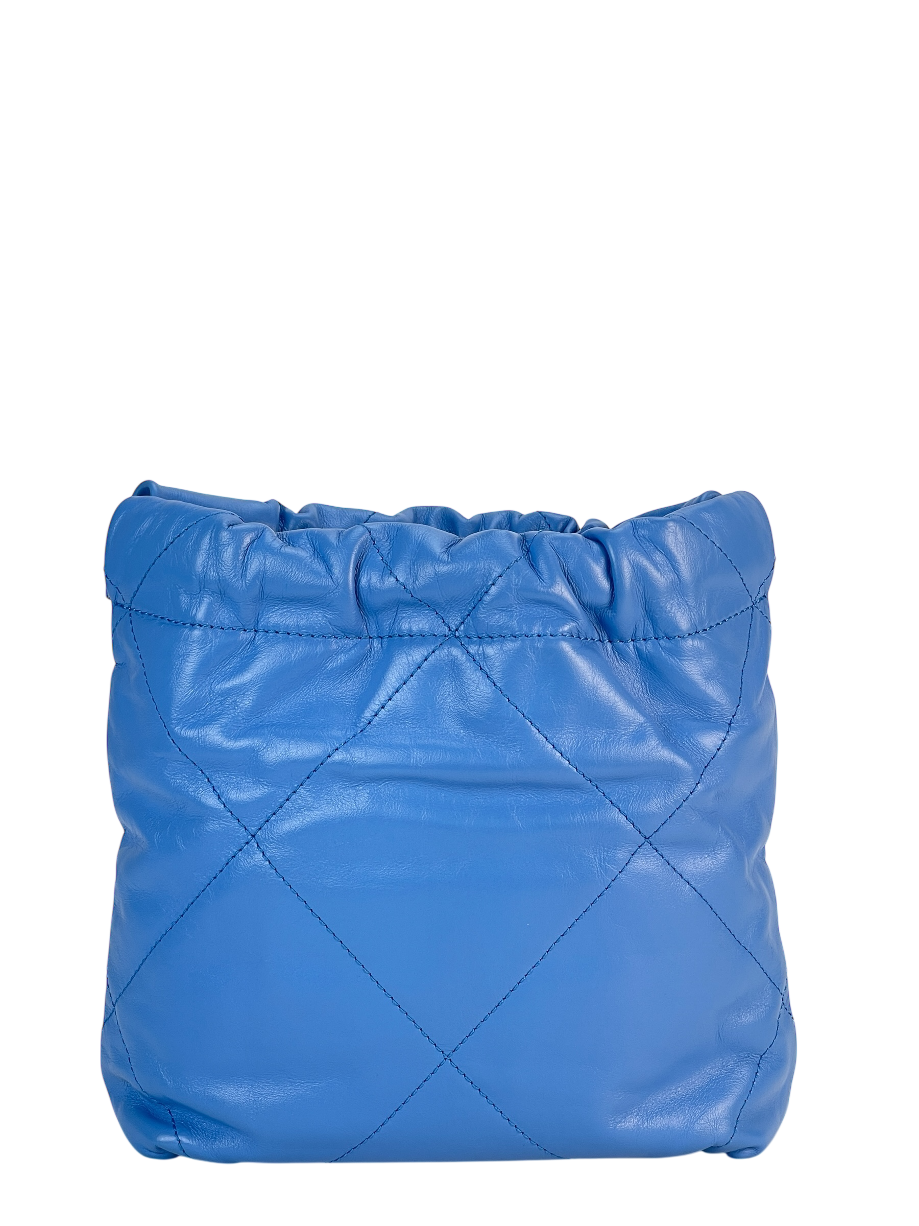 CHANEL - 22 Mini Bag Blue Calfskin Silver Hardware