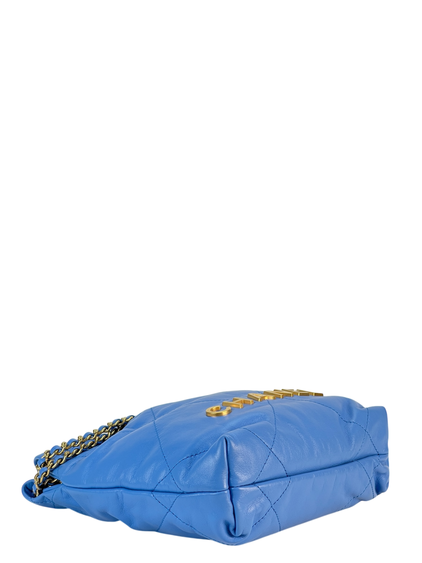 CHANEL - 22 Mini Bag Blue Calfskin Silver Hardware