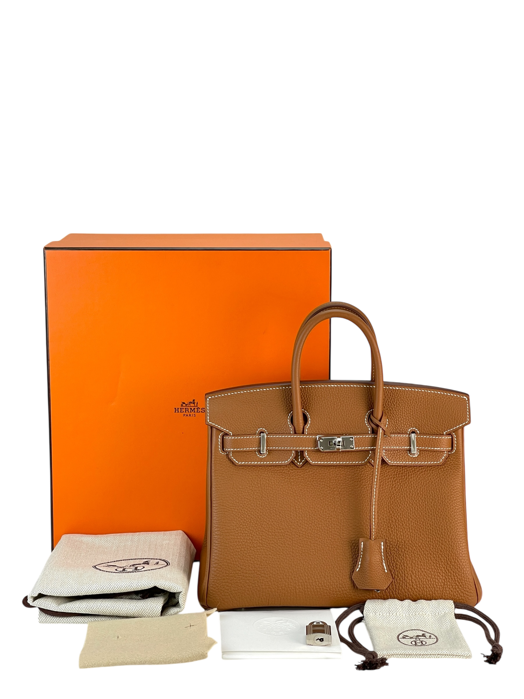 HERMES - Birkin 25 Gold Togo Palladium Hardware