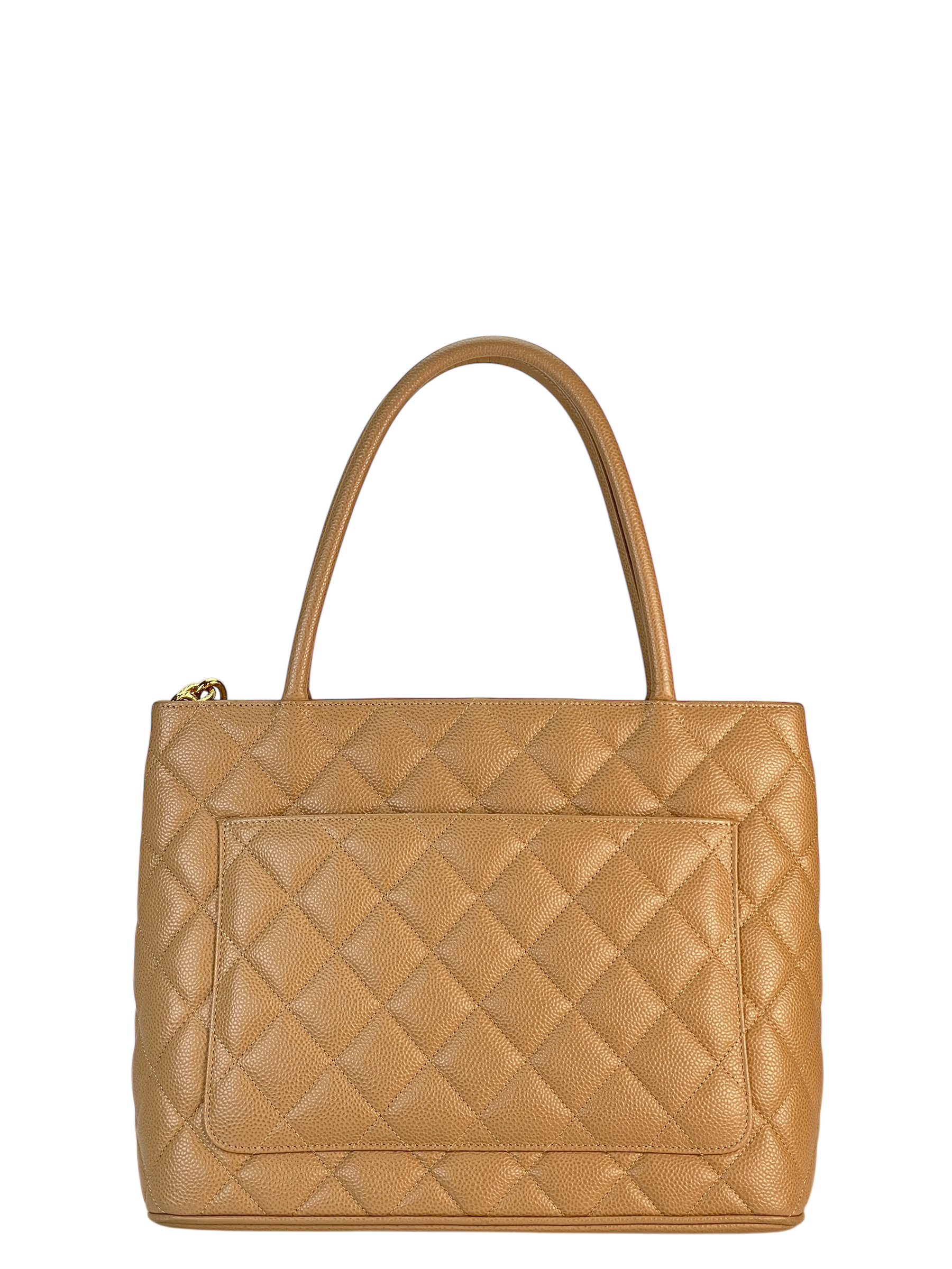 CHANEL - Beige Caviar Reprint Tote Matrasse Tote Bag 