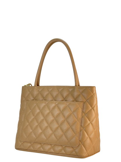 CHANEL - Beige Caviar Reprint Tote Matrasse Tote Bag 