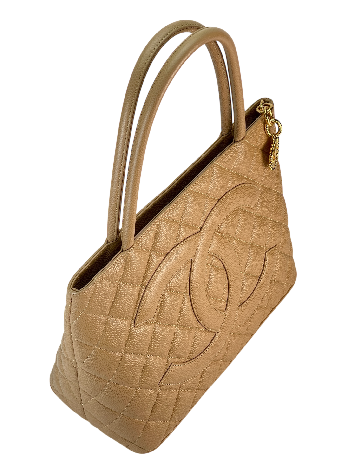 CHANEL - Beige Caviar Reprint Tote Matrasse Tote Bag 