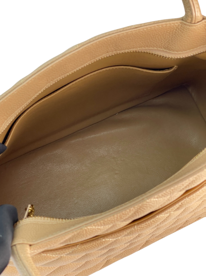 CHANEL - Beige Caviar Reprint Tote Matrasse Tote Bag 