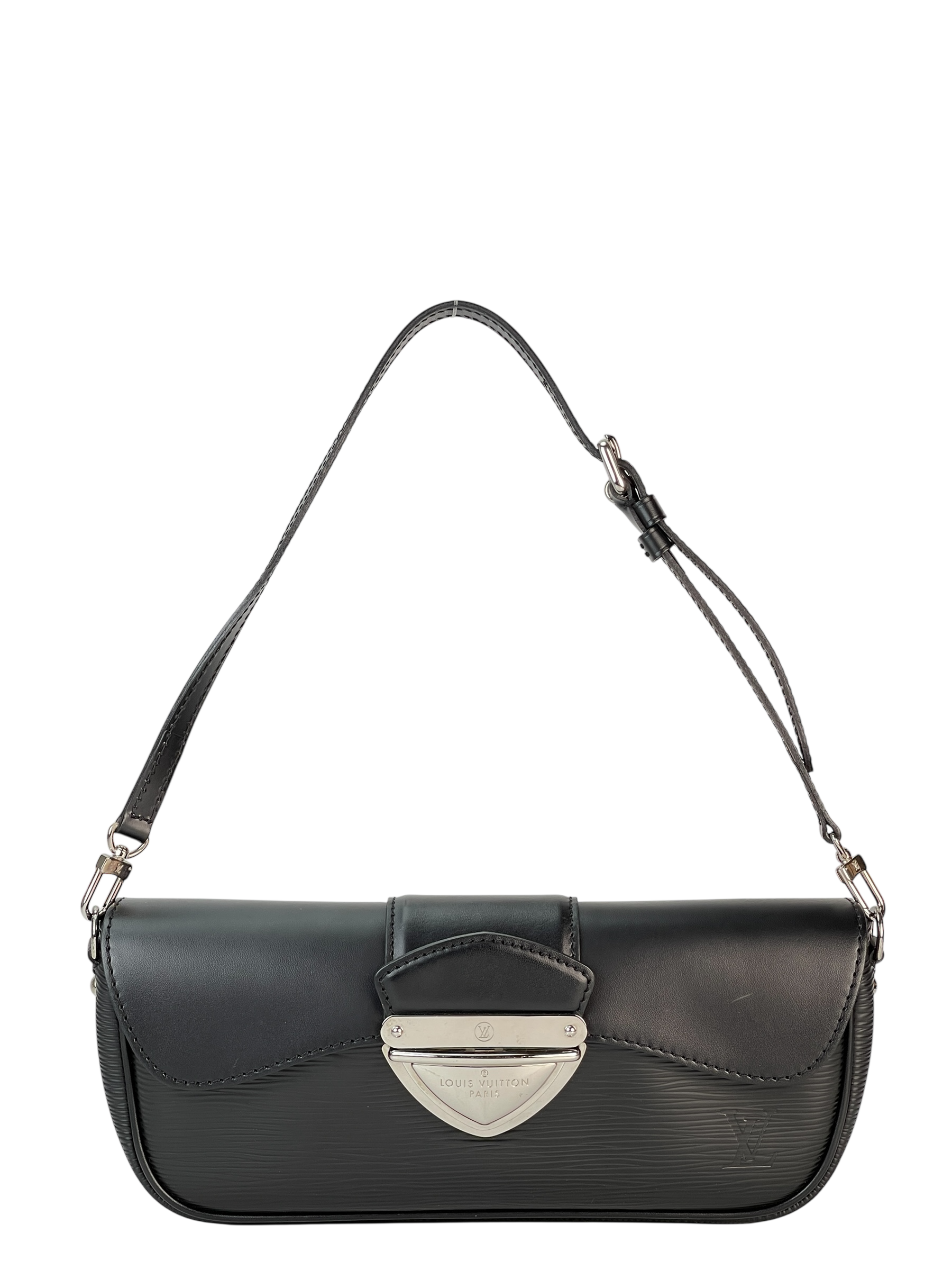 LOUIS VUITTON - Black Epi  Montaigne Clutch Bag