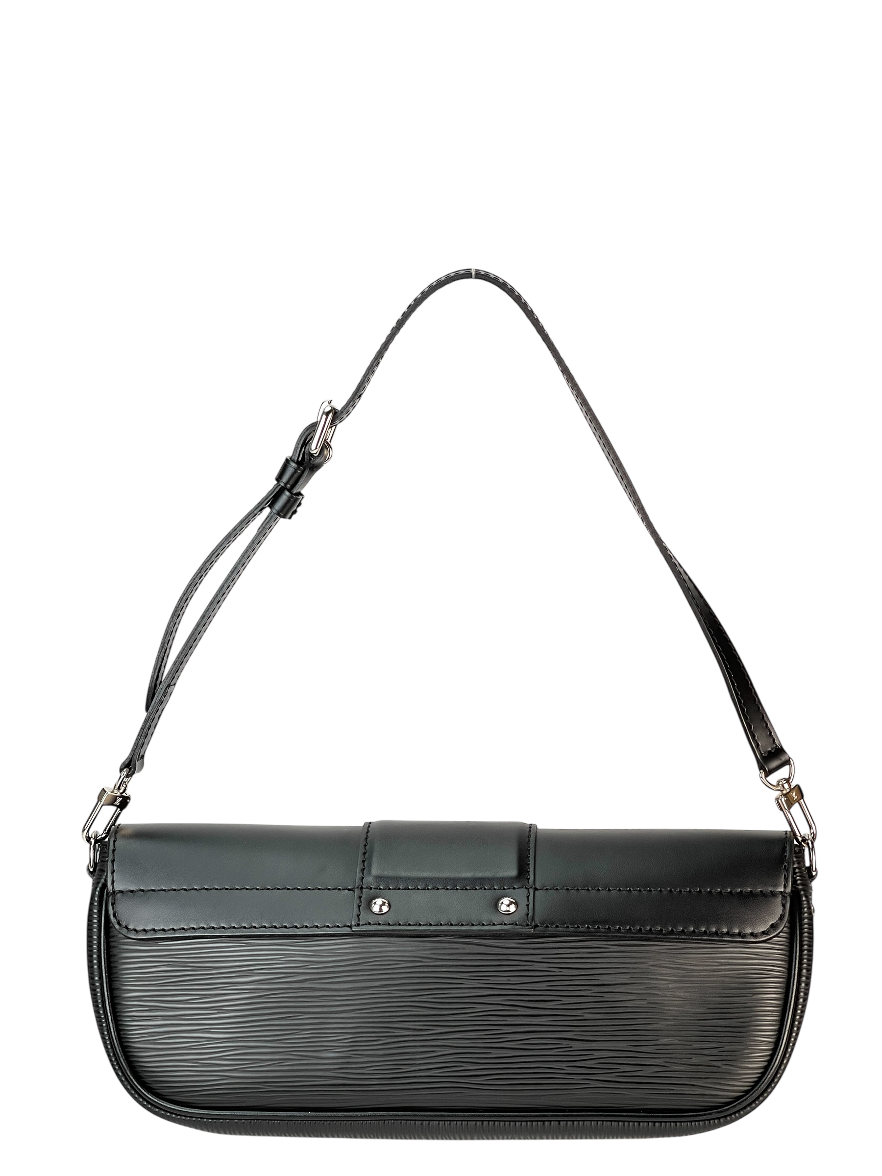 LOUIS VUITTON - Black Epi  Montaigne Clutch Bag