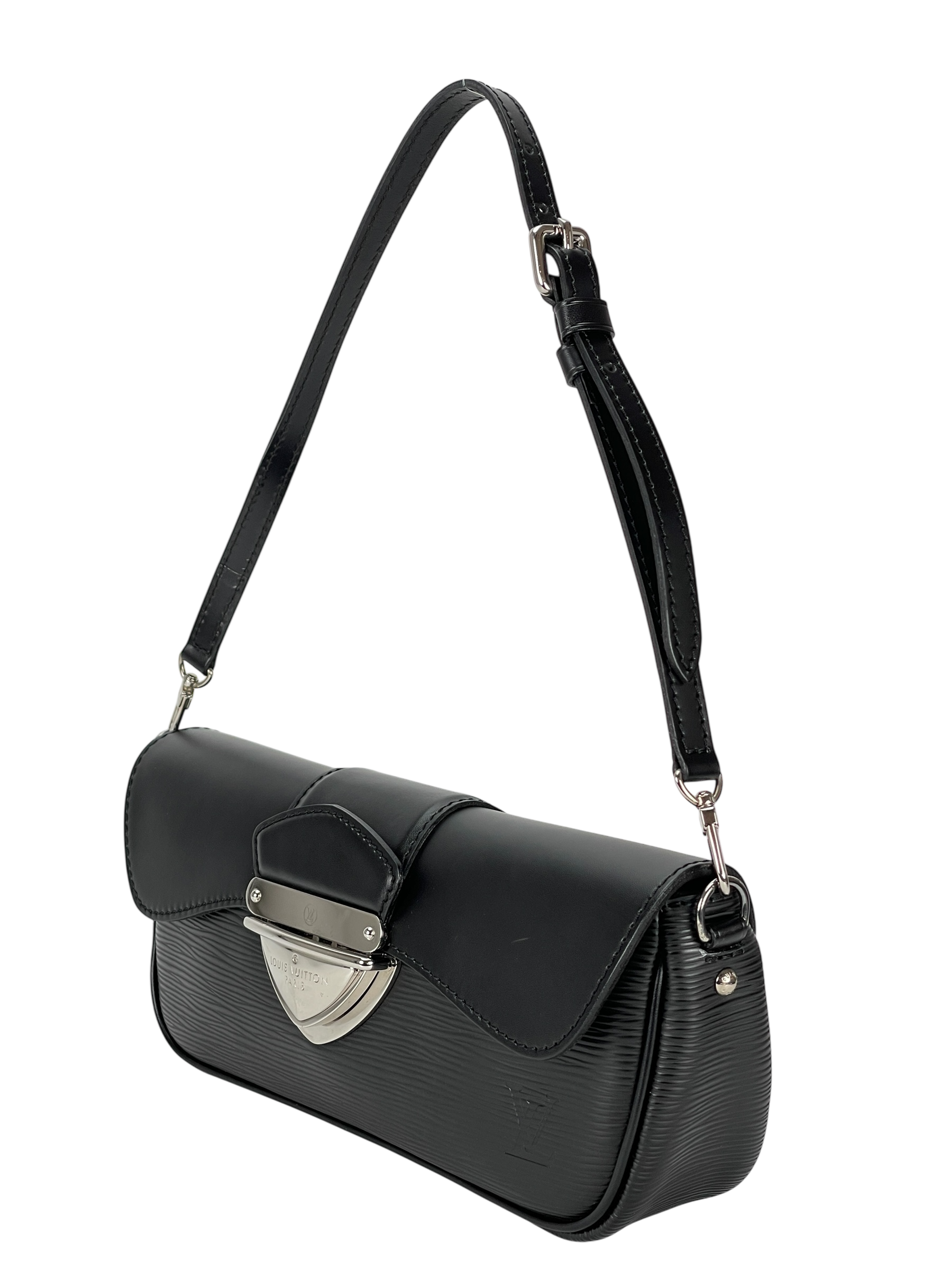 LOUIS VUITTON - Black Epi  Montaigne Clutch Bag