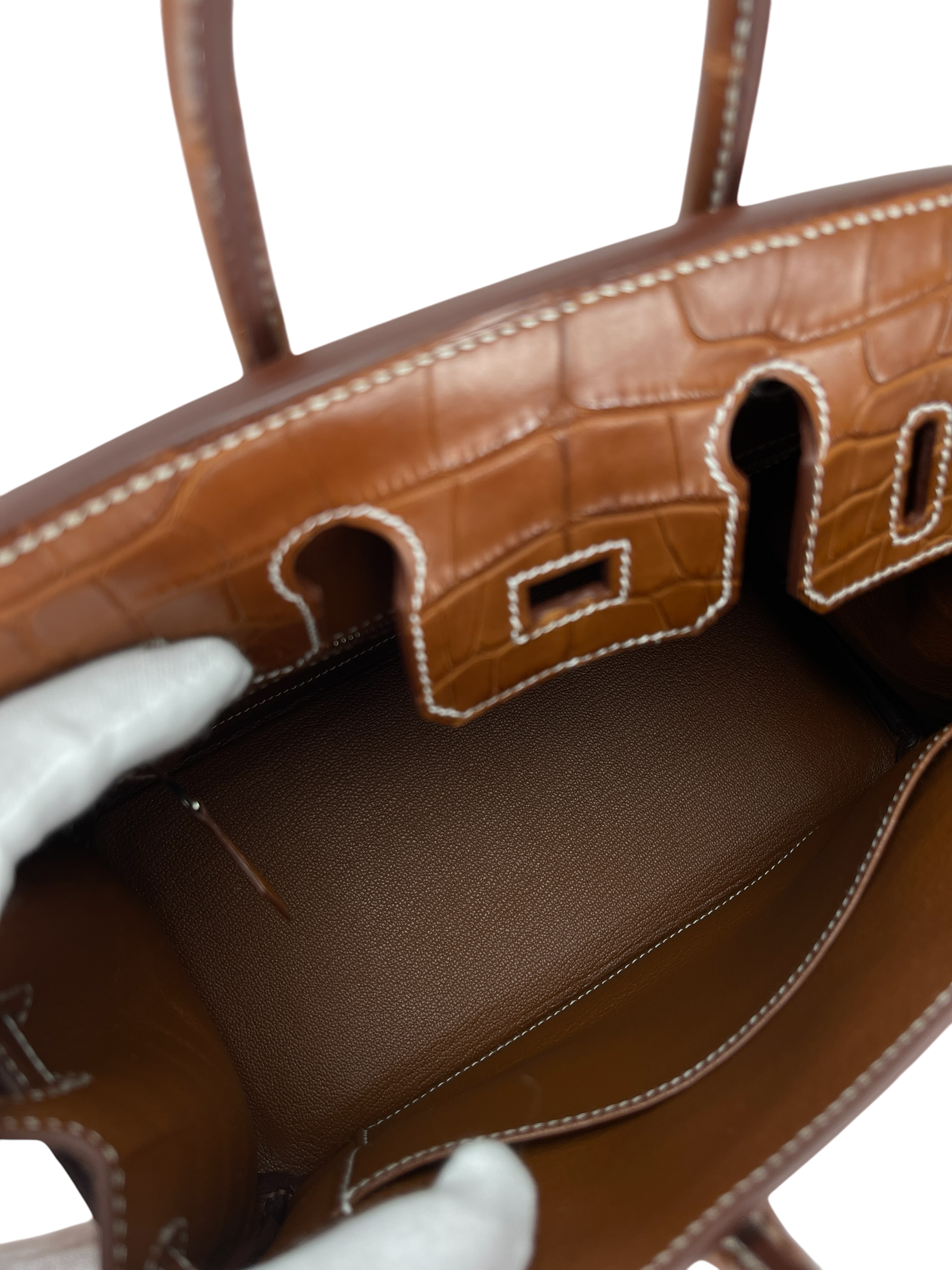 HERMES - Birkin 25 Matte Barenia Alligator Fauve Palladium Hardware W (2024)