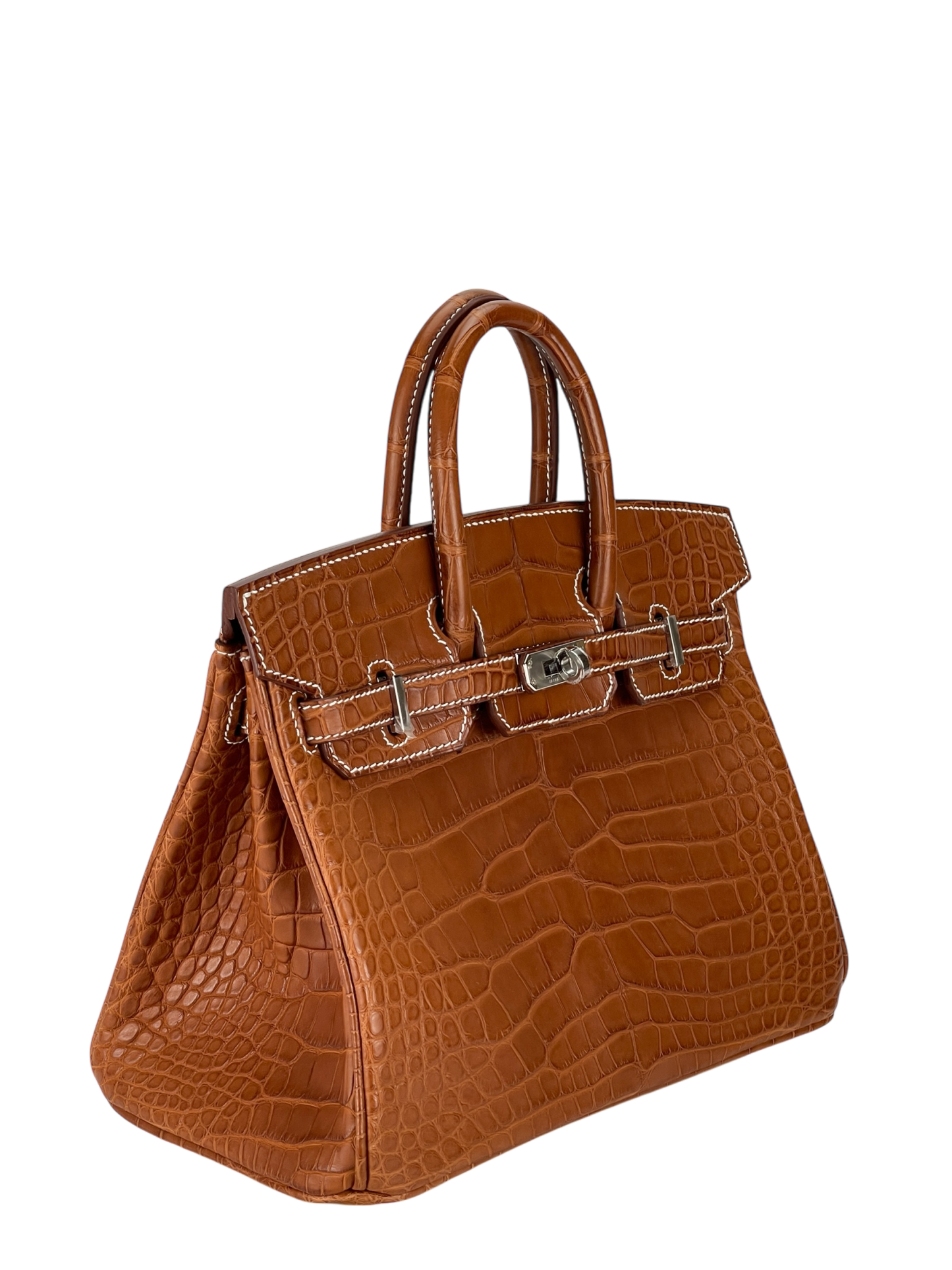 HERMES - Birkin 25 Matte Barenia Alligator Fauve Palladium Hardware W (2024)