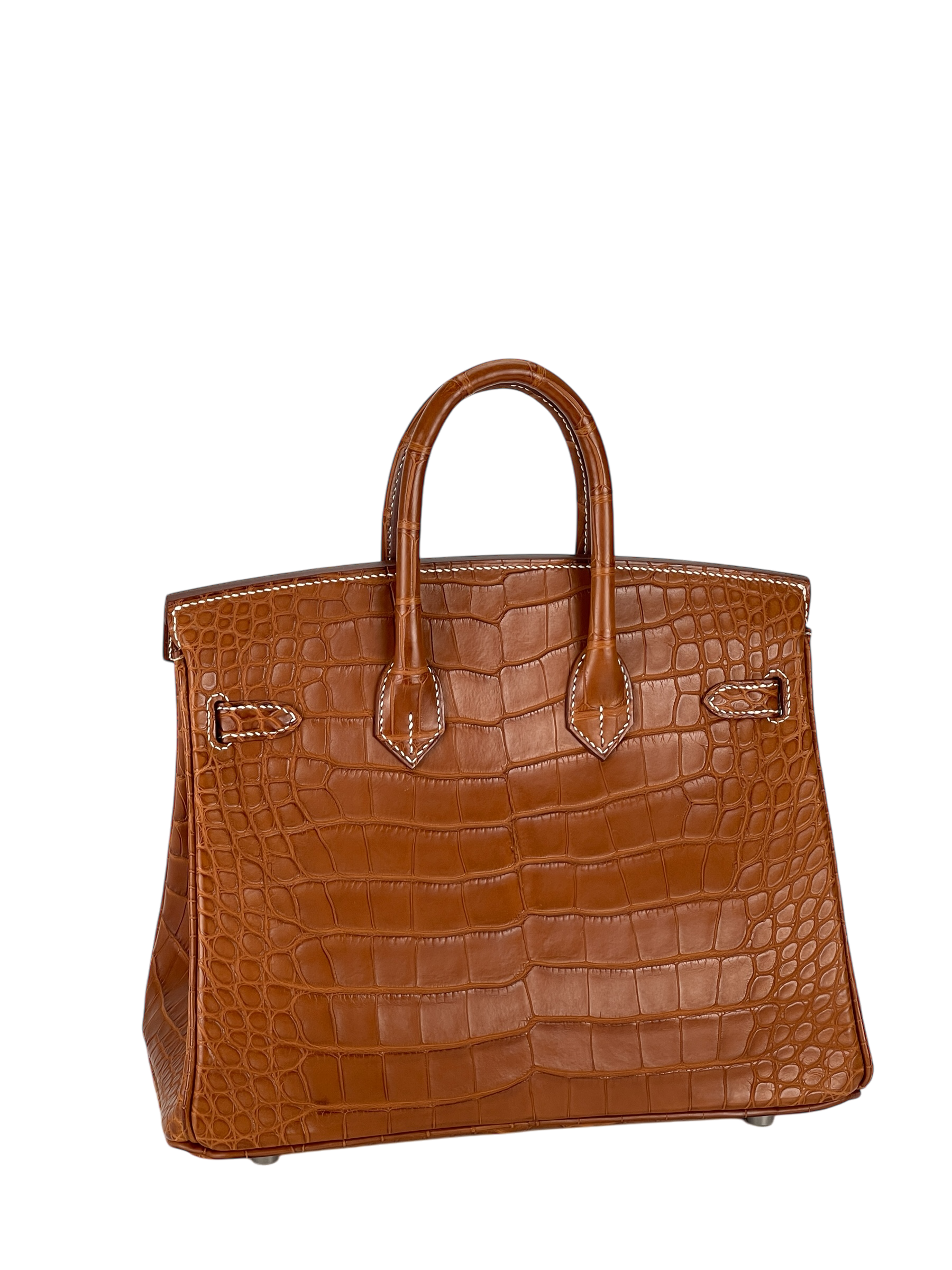 HERMES - Birkin 25 Matte Barenia Alligator Fauve Palladium Hardware W (2024)