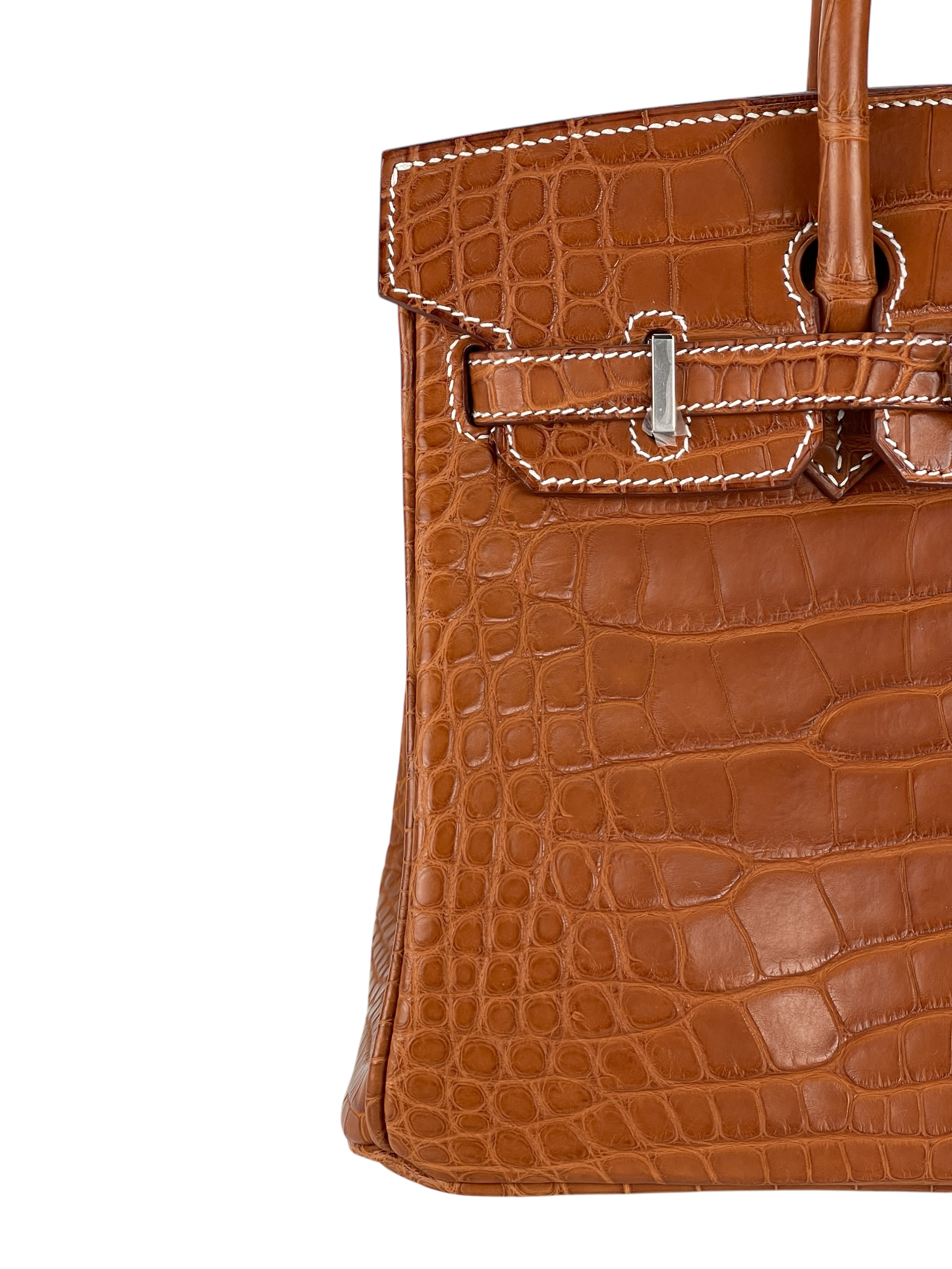 HERMES - Birkin 25 Matte Barenia Alligator Fauve Palladium Hardware W (2024)