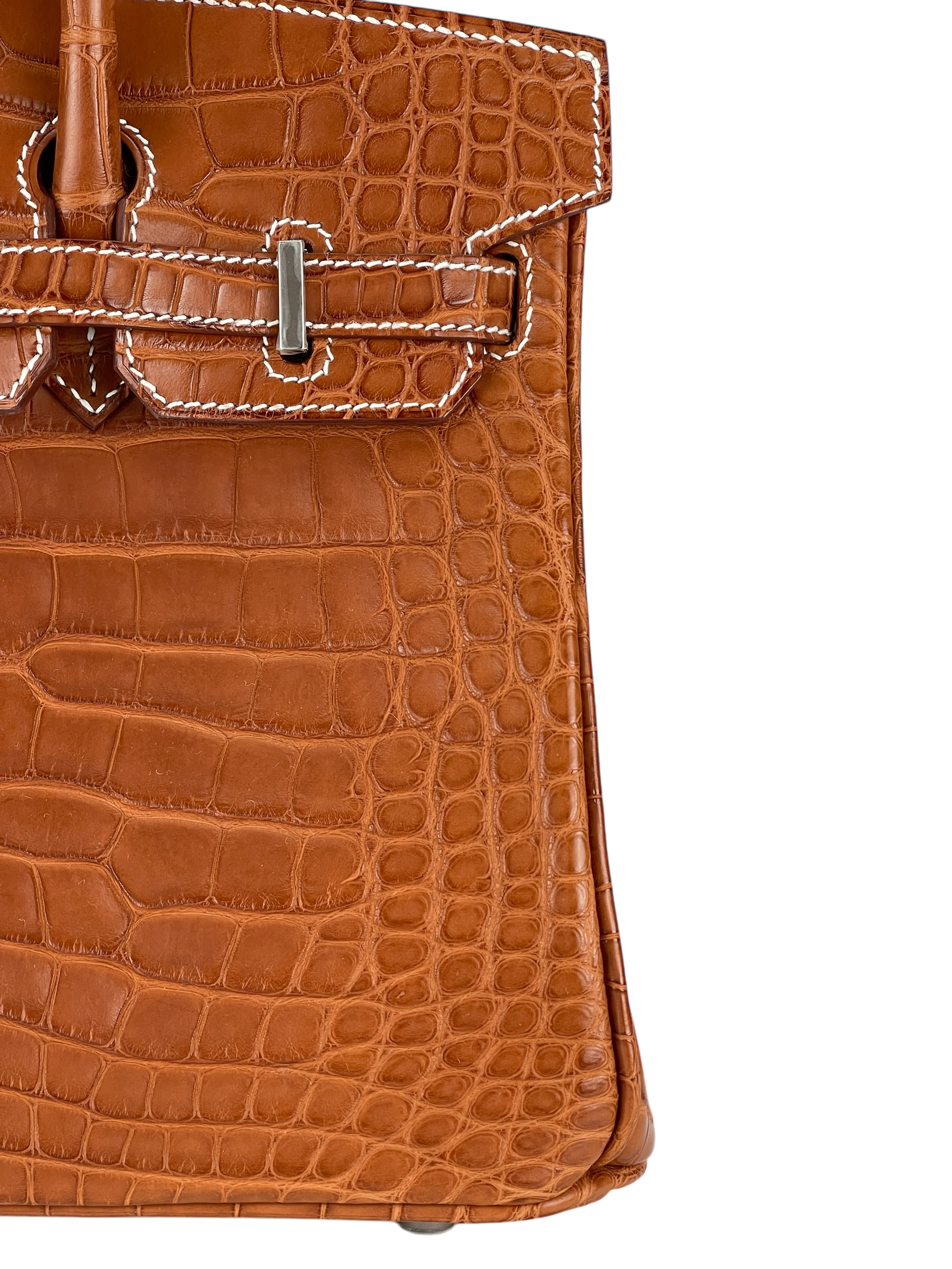 HERMES - Birkin 25 Matte Barenia Alligator Fauve Palladium Hardware W (2024)