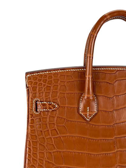 HERMES - Birkin 25 Matte Barenia Alligator Fauve Palladium Hardware W (2024)