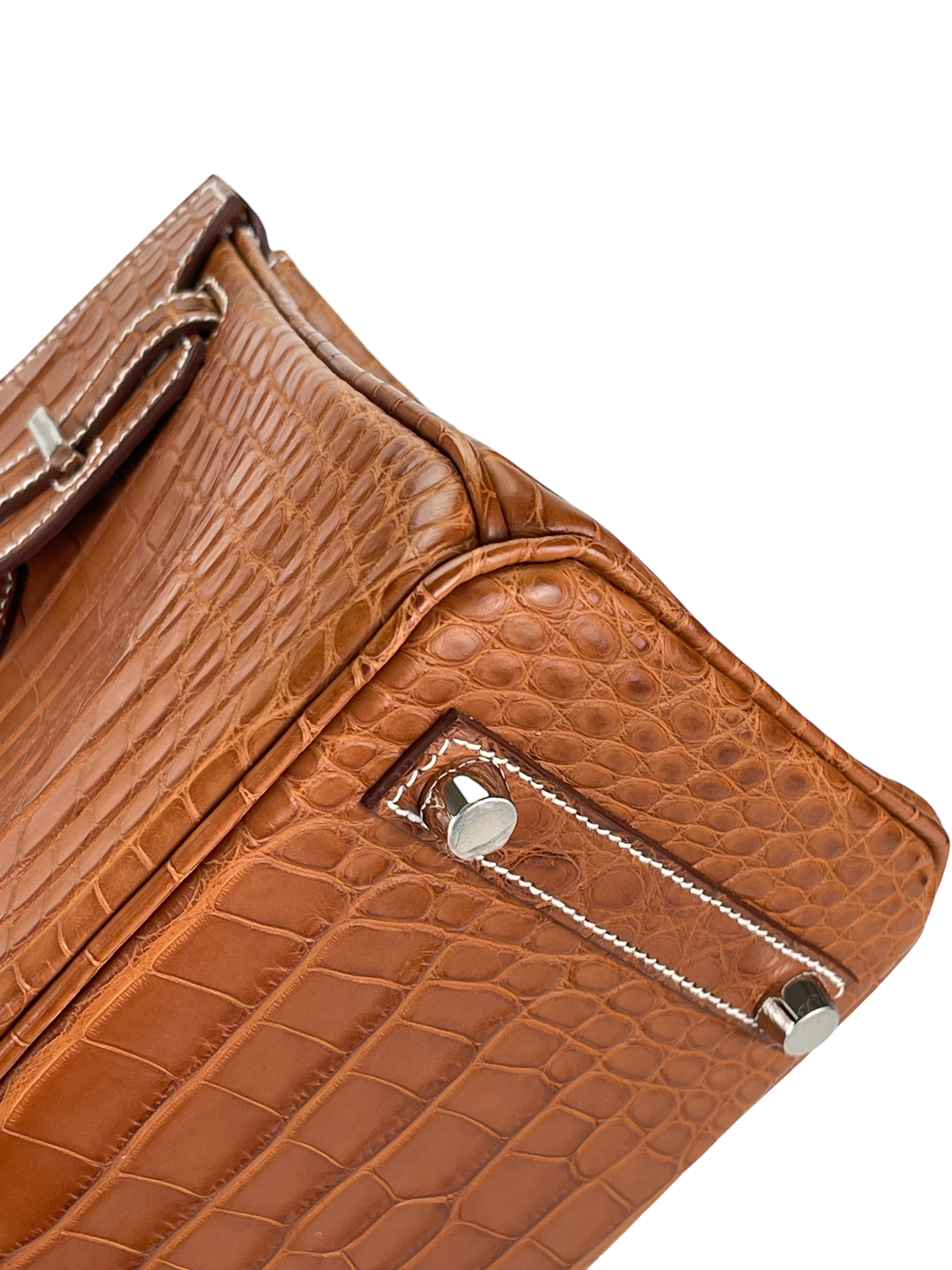 HERMES - Birkin 25 Matte Barenia Alligator Fauve Palladium Hardware W (2024)