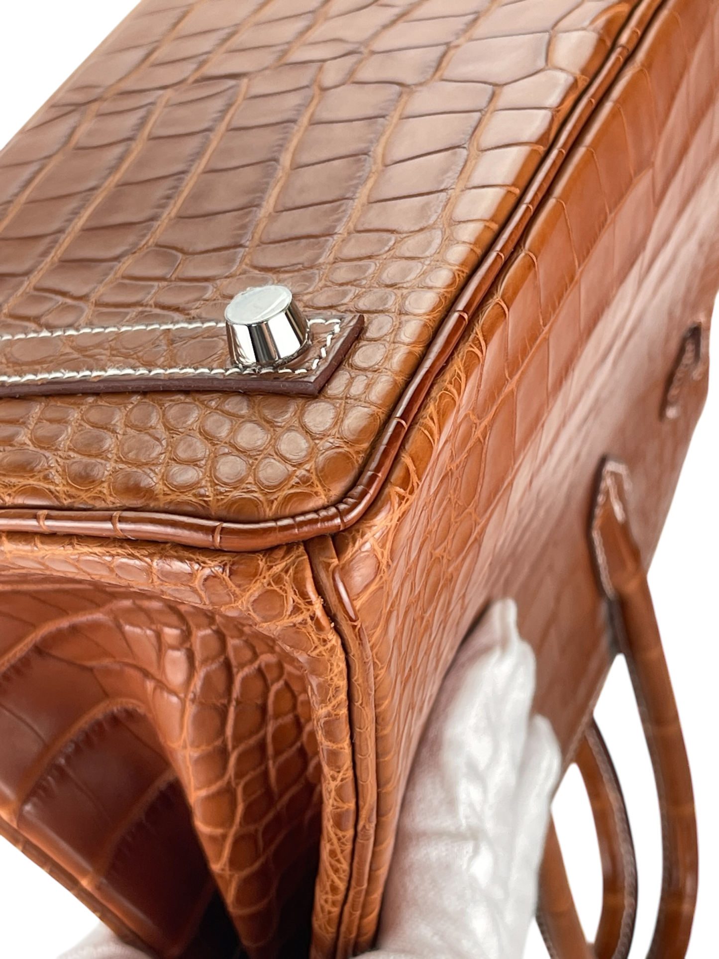 HERMES - Birkin 25 Matte Barenia Alligator Fauve Palladium Hardware W (2024)