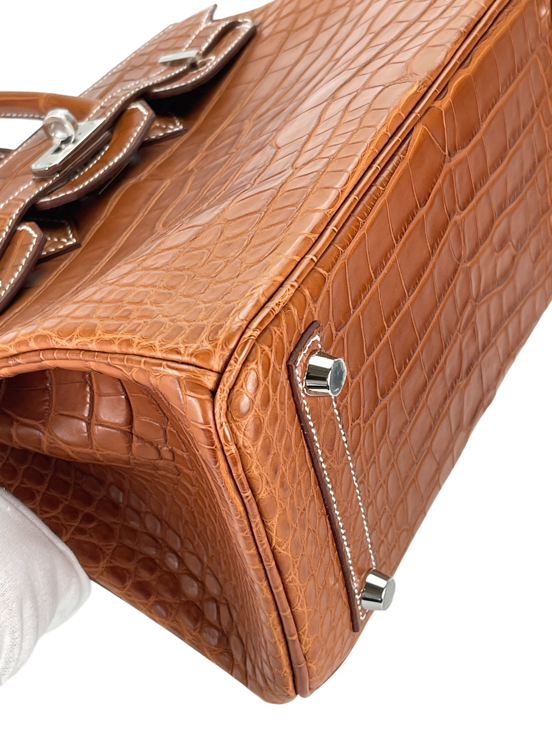 HERMES - Birkin 25 Matte Barenia Alligator Fauve Palladium Hardware W (2024)
