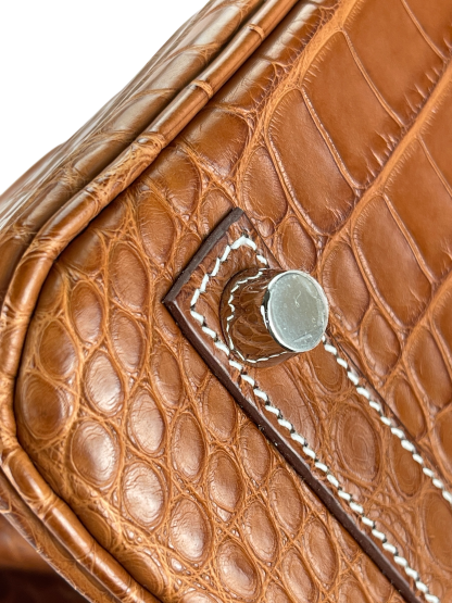 HERMES - Birkin 25 Matte Barenia Alligator Fauve Palladium Hardware W (2024)