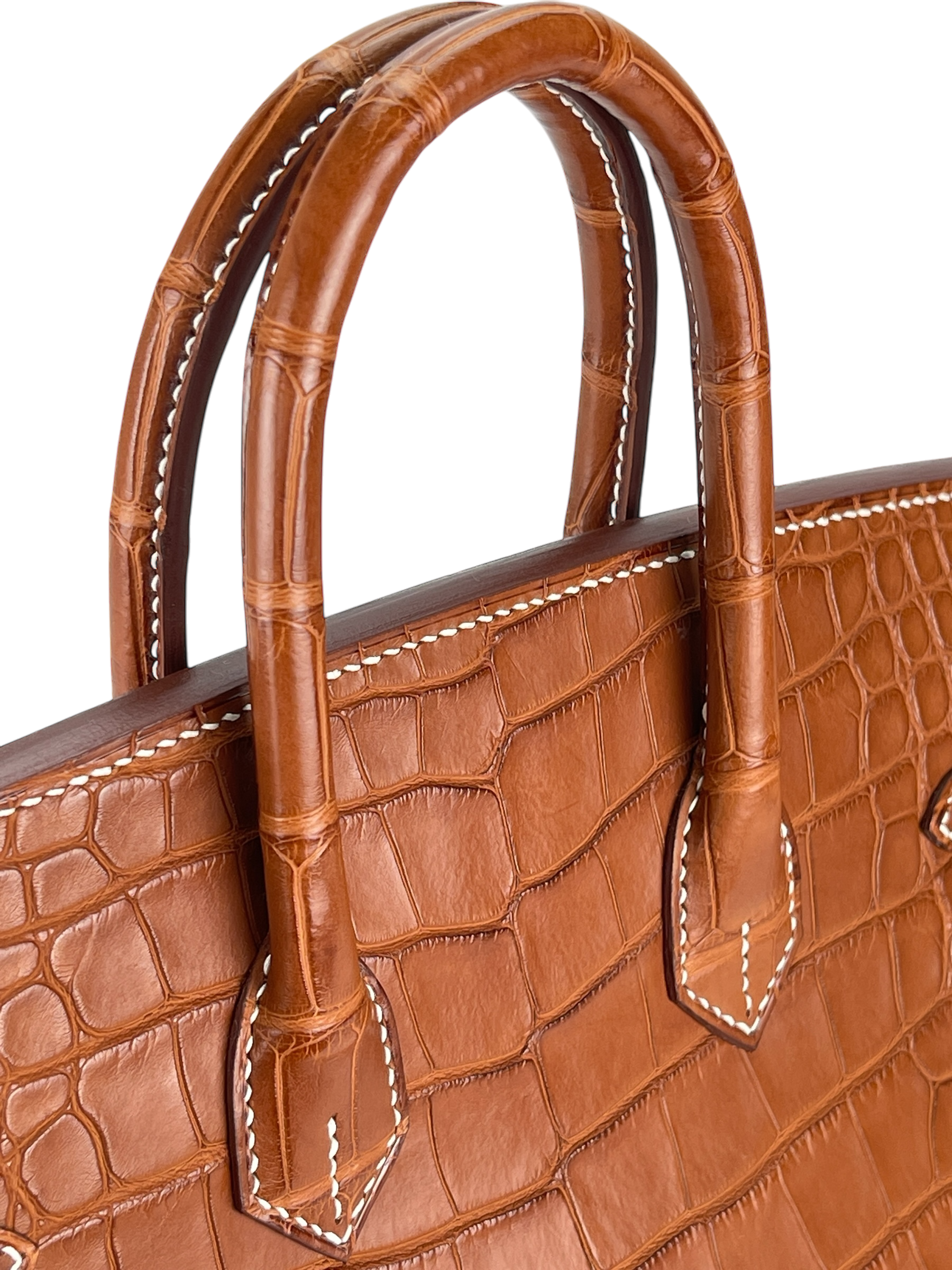HERMES - Birkin 25 Matte Barenia Alligator Fauve Palladium Hardware W (2024)