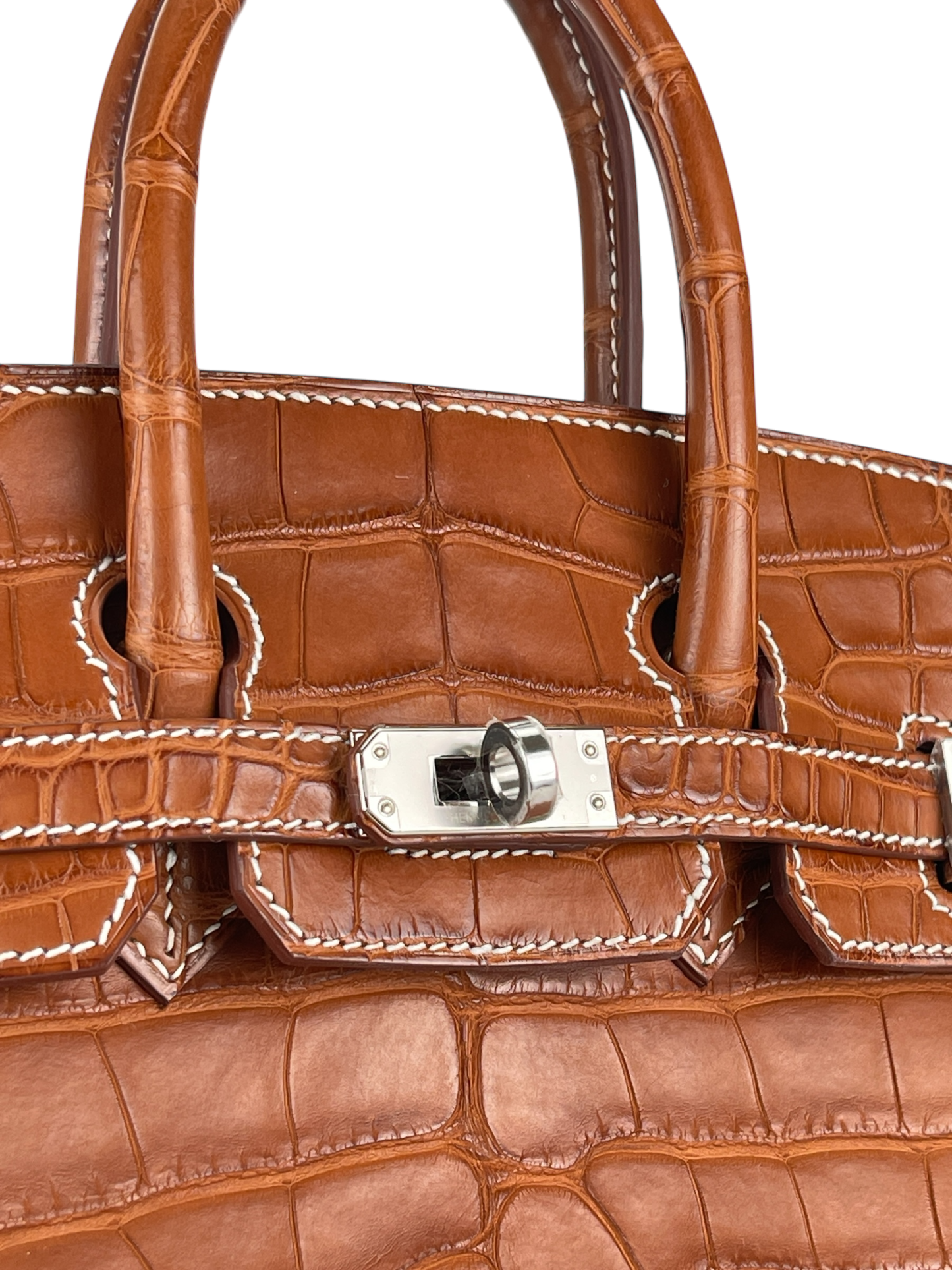 HERMES - Birkin 25 Matte Barenia Alligator Fauve Palladium Hardware W (2024)