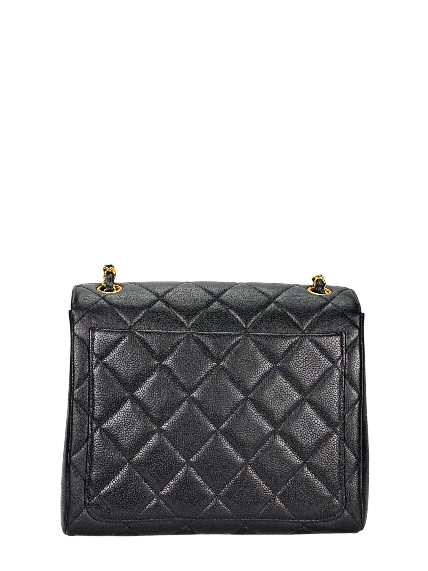 CHANEL - Black Caviar Deca Coco Mark Matelasse Shoulder Bag