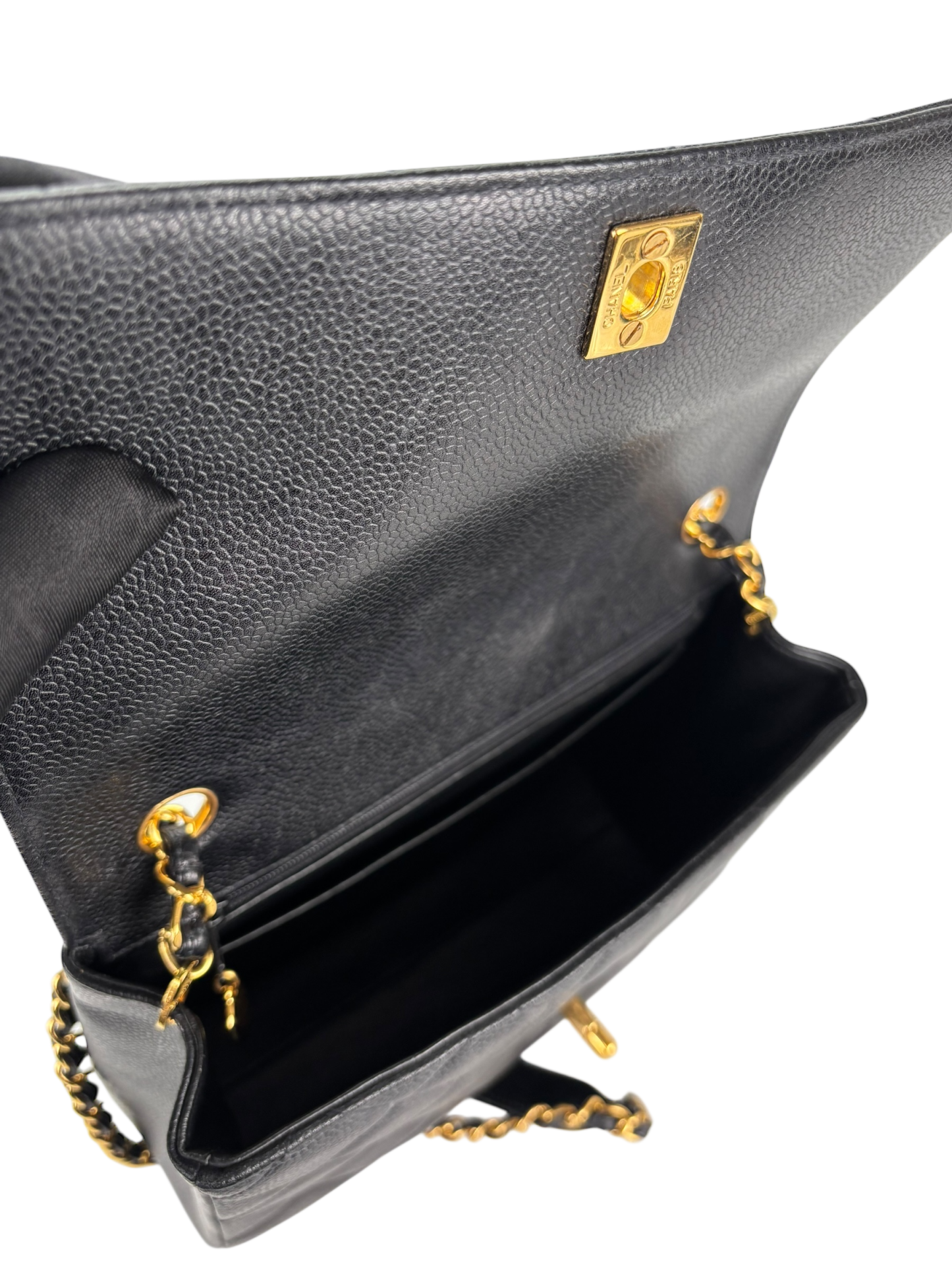 CHANEL - Black Caviar Deca Coco Mark Matelasse Shoulder Bag